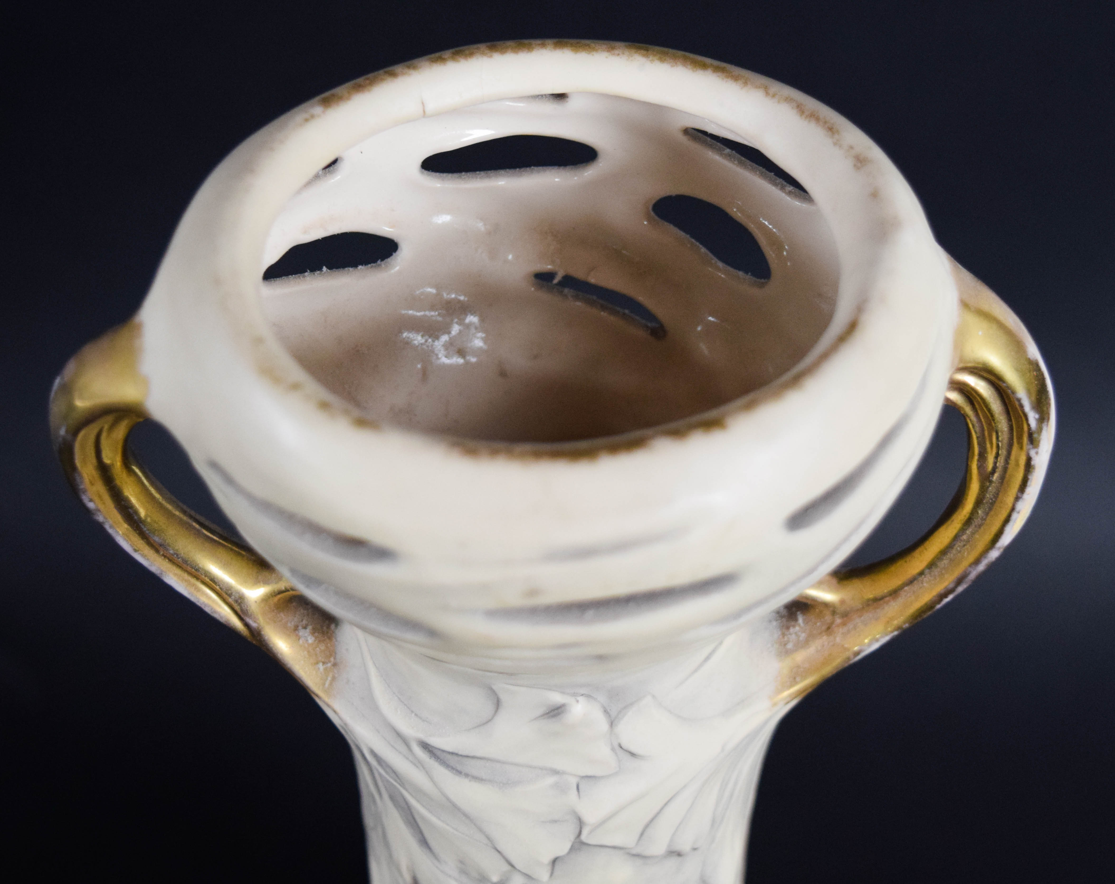 Royal Dux Bohemia Art Nouveau Porcelain Poppy Vase
