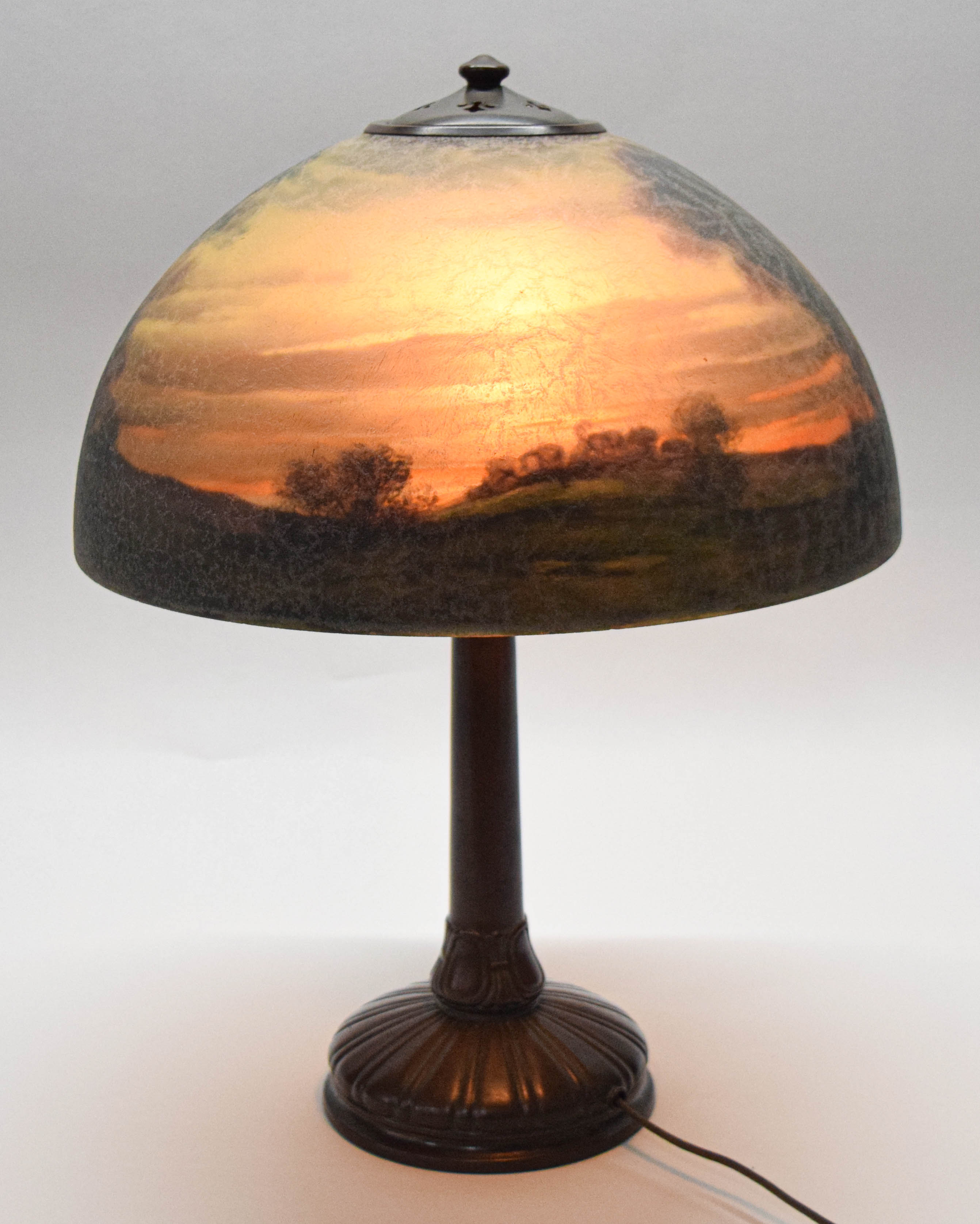 Handel Reverse Painted Landscape Table Lamp
