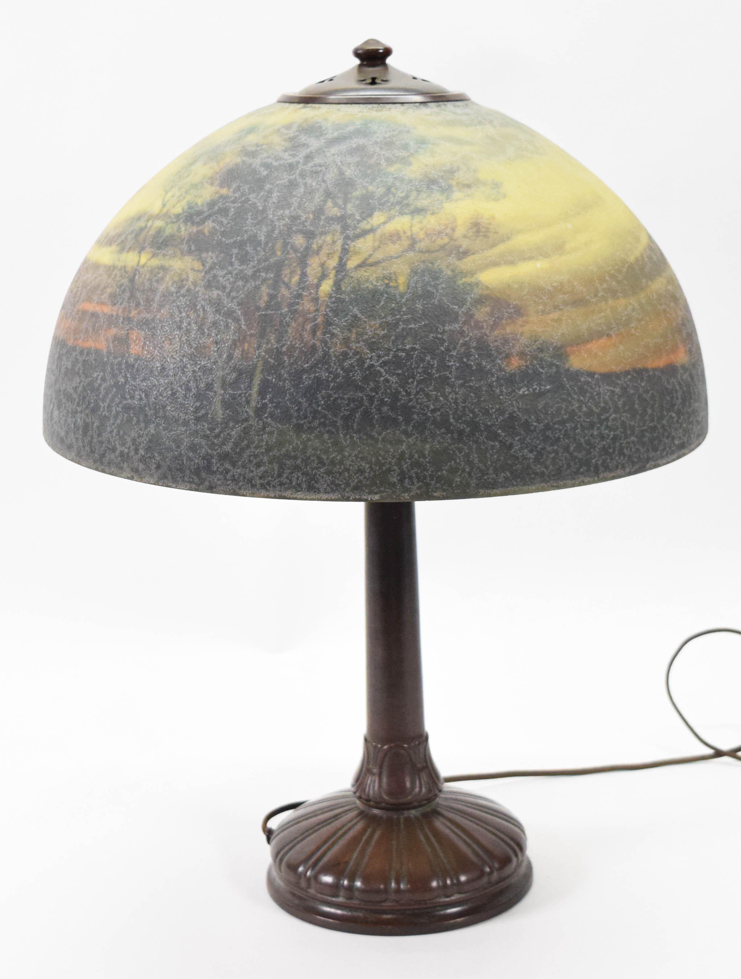 Handel Reverse Painted Landscape Table Lamp
