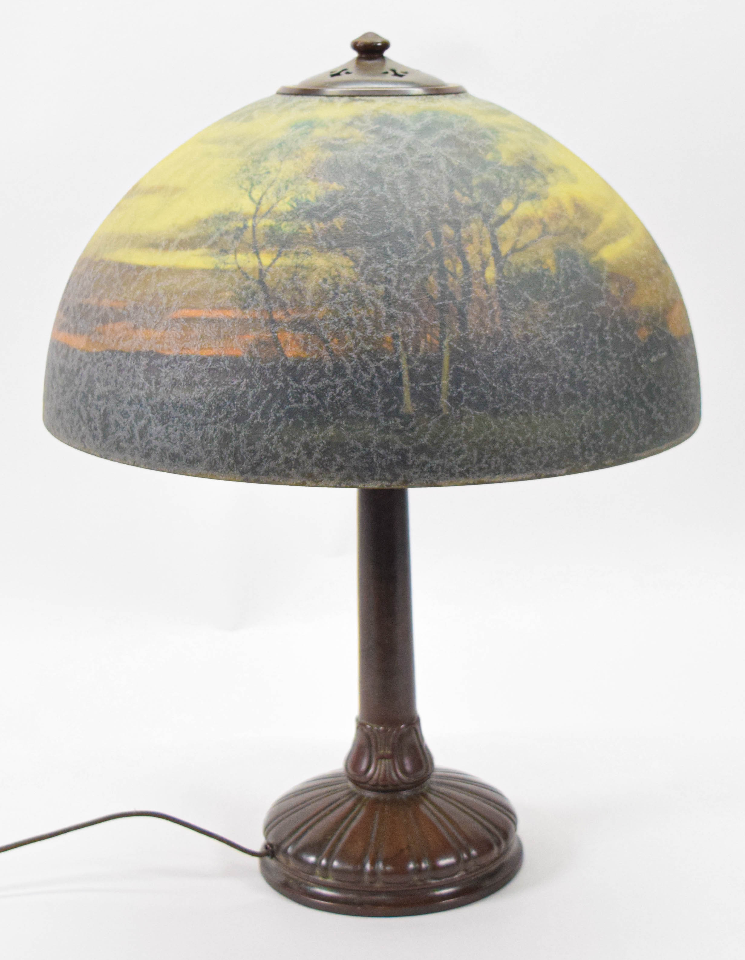 Handel Reverse Painted Landscape Table Lamp
