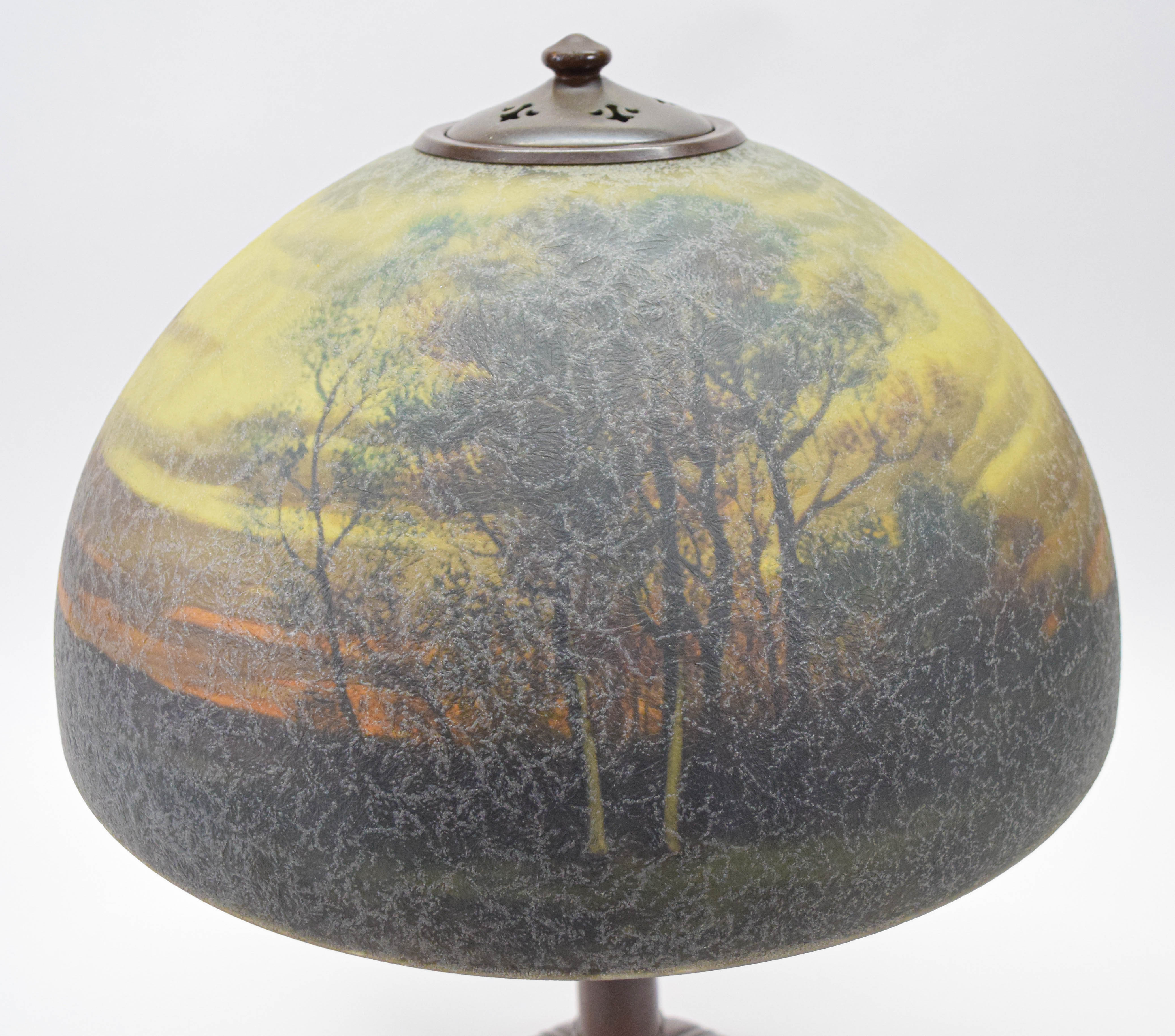Handel Reverse Painted Landscape Table Lamp