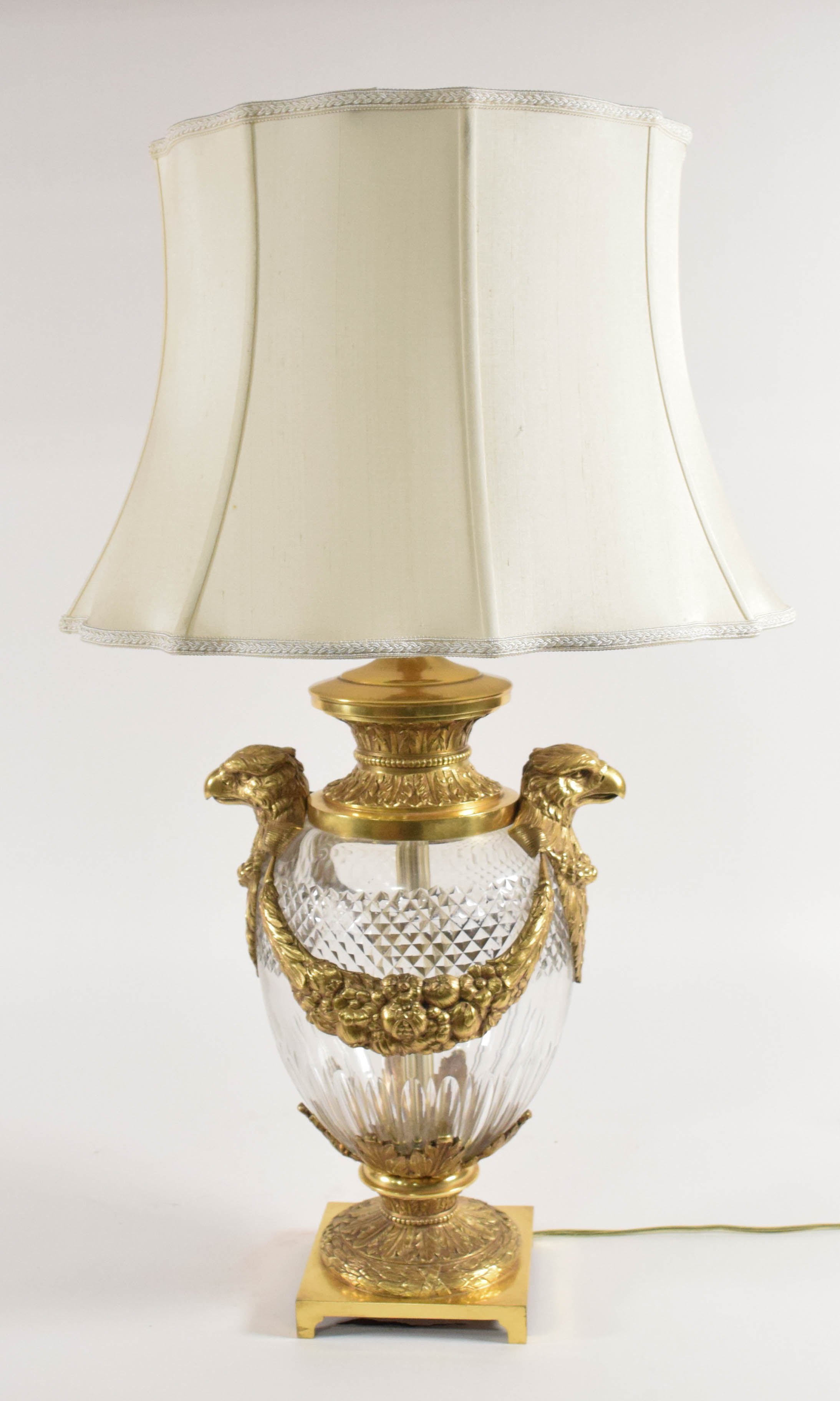 A Neoclassical Style Gilt-Metal Mounted Cut Crystal Table Lamp