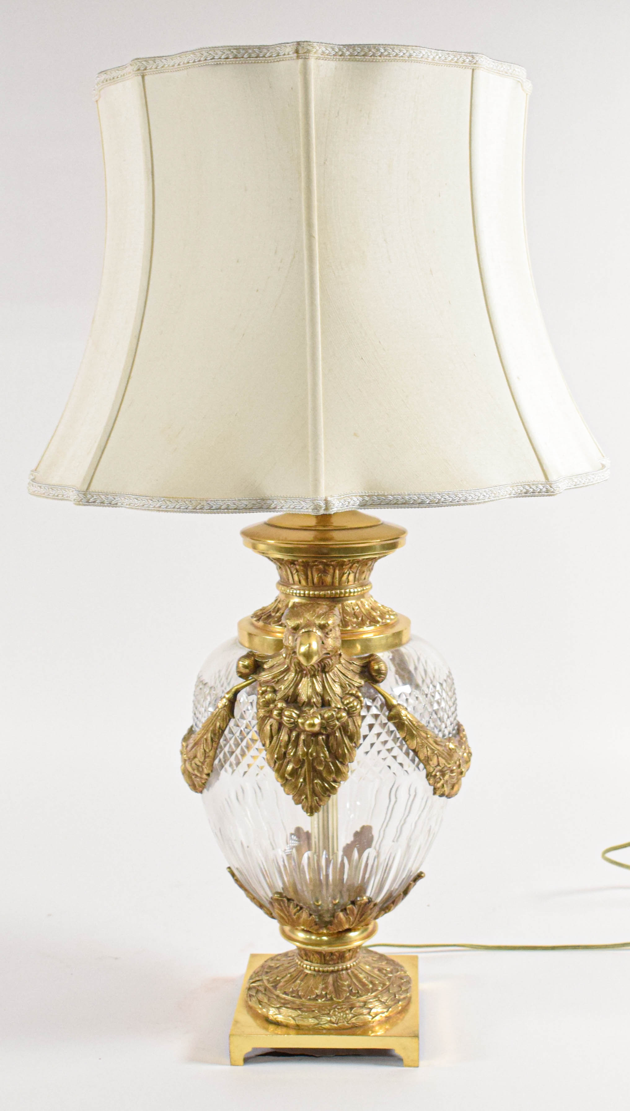 A Neoclassical Style Gilt-Metal Mounted Cut Crystal Table Lamp