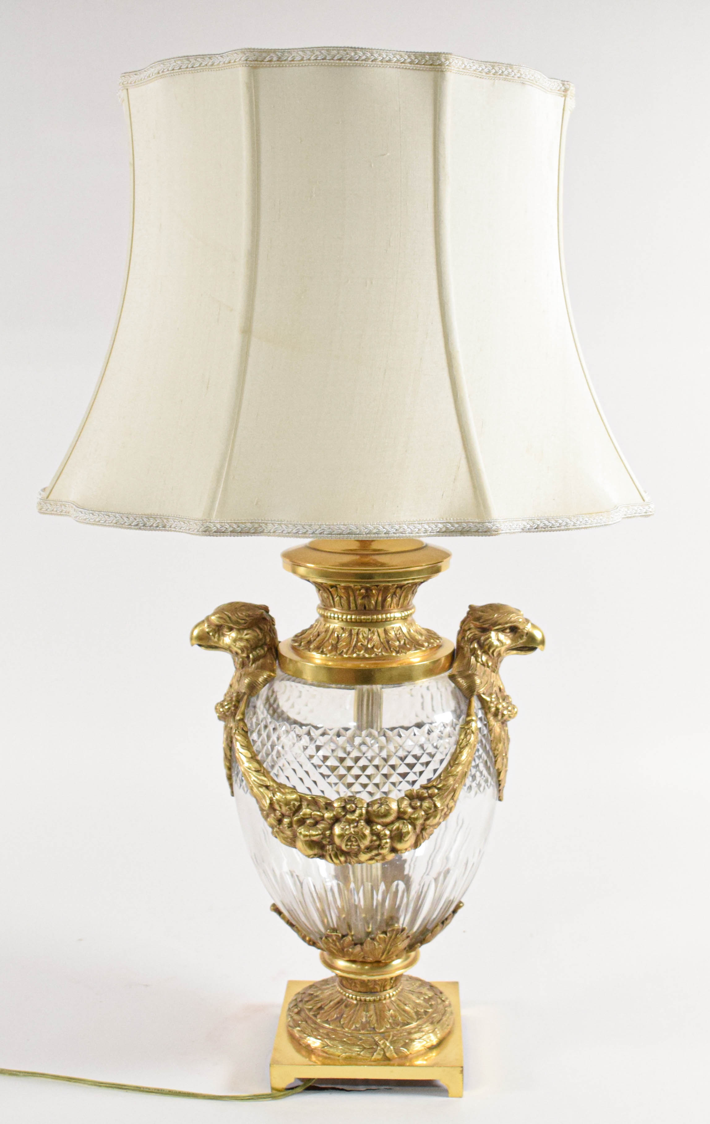 A Neoclassical Style Gilt-Metal Mounted Cut Crystal Table Lamp