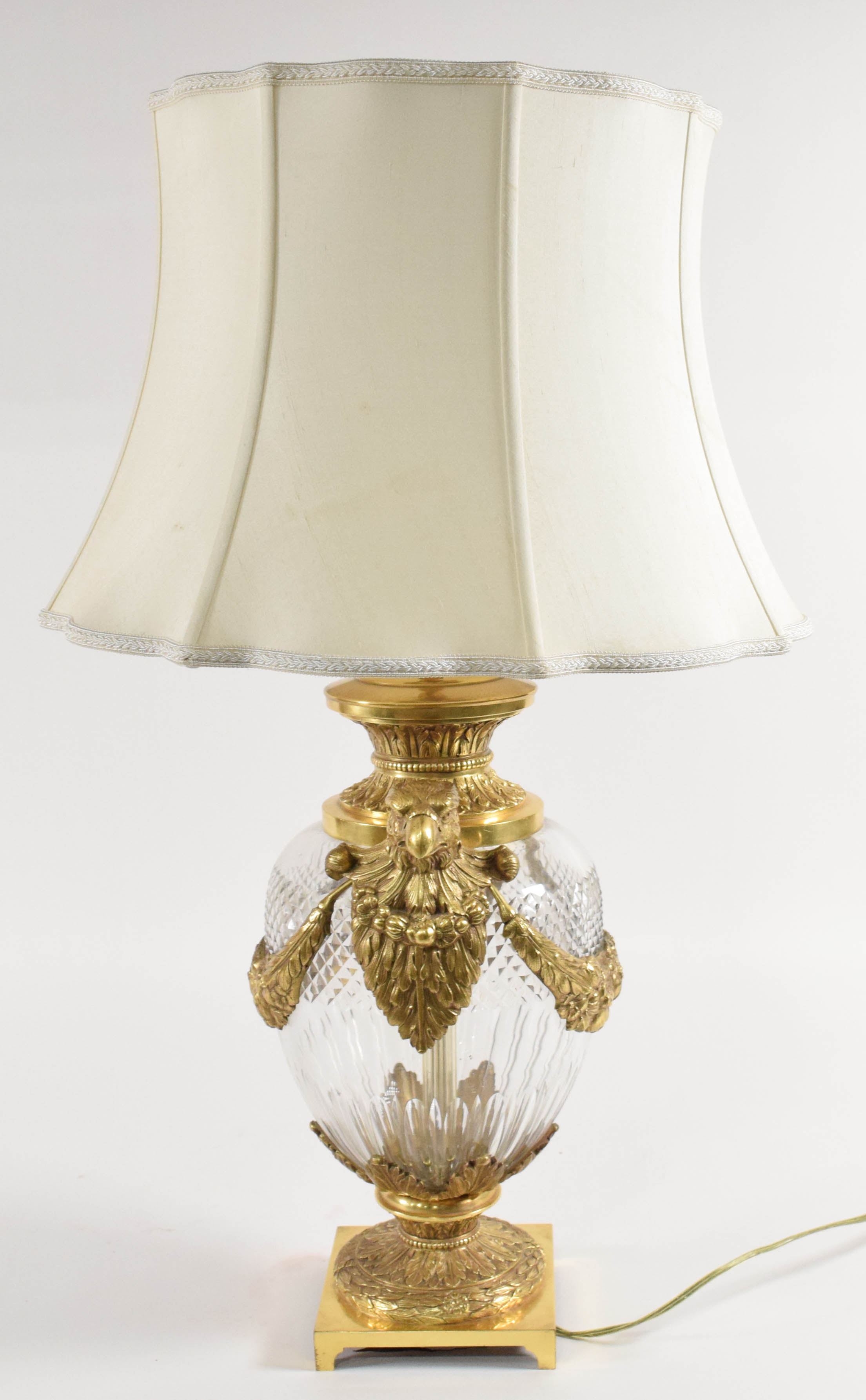 A Neoclassical Style Gilt-Metal Mounted Cut Crystal Table Lamp