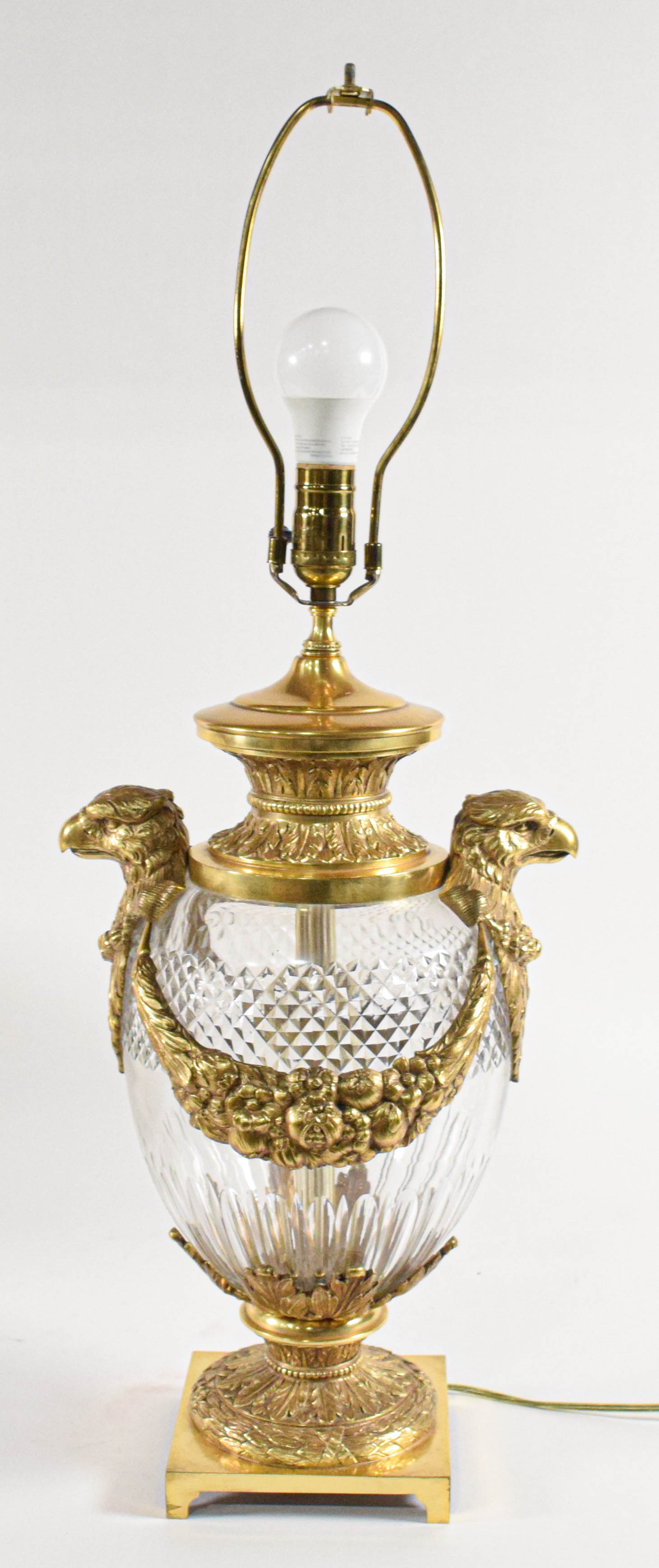 A Neoclassical Style Gilt-Metal Mounted Cut Crystal Table Lamp