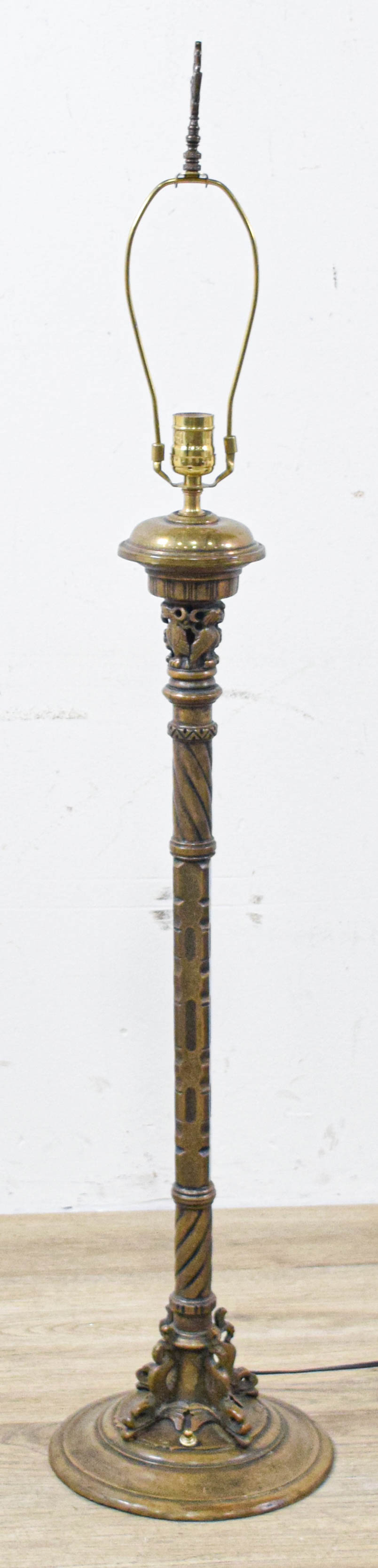 Seger Studios Cast Metal Floor Lamp with Owl and Dolphin Decoration