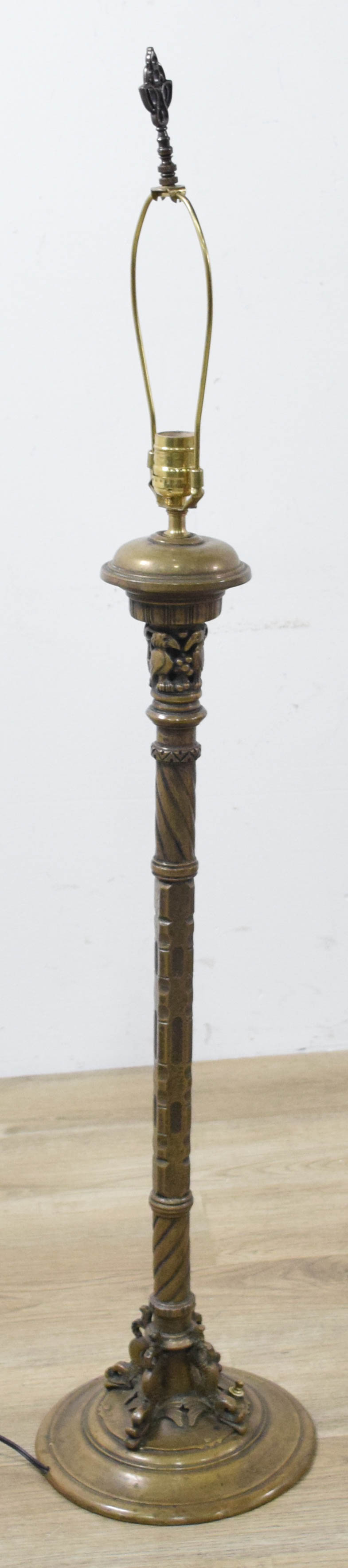 Seger Studios Cast Metal Floor Lamp with Owl and Dolphin Decoration