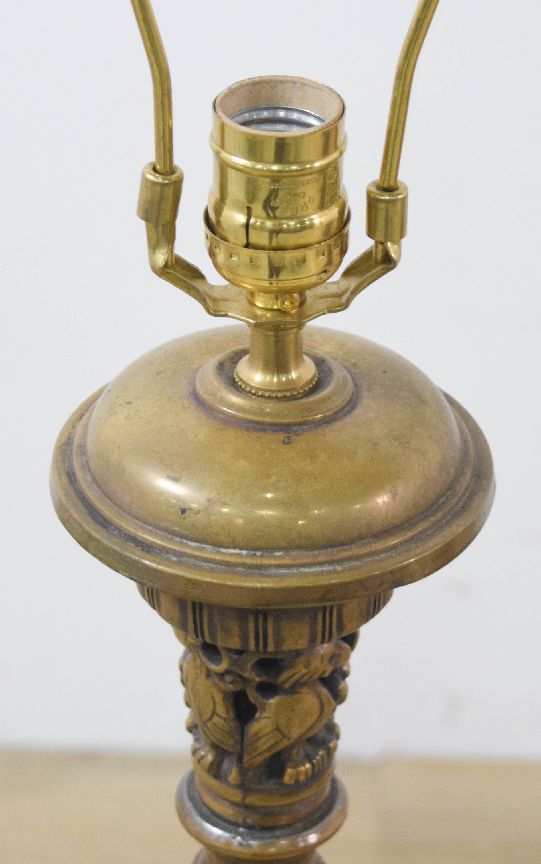 Seger Studios Cast Metal Floor Lamp with Owl and Dolphin Decoration