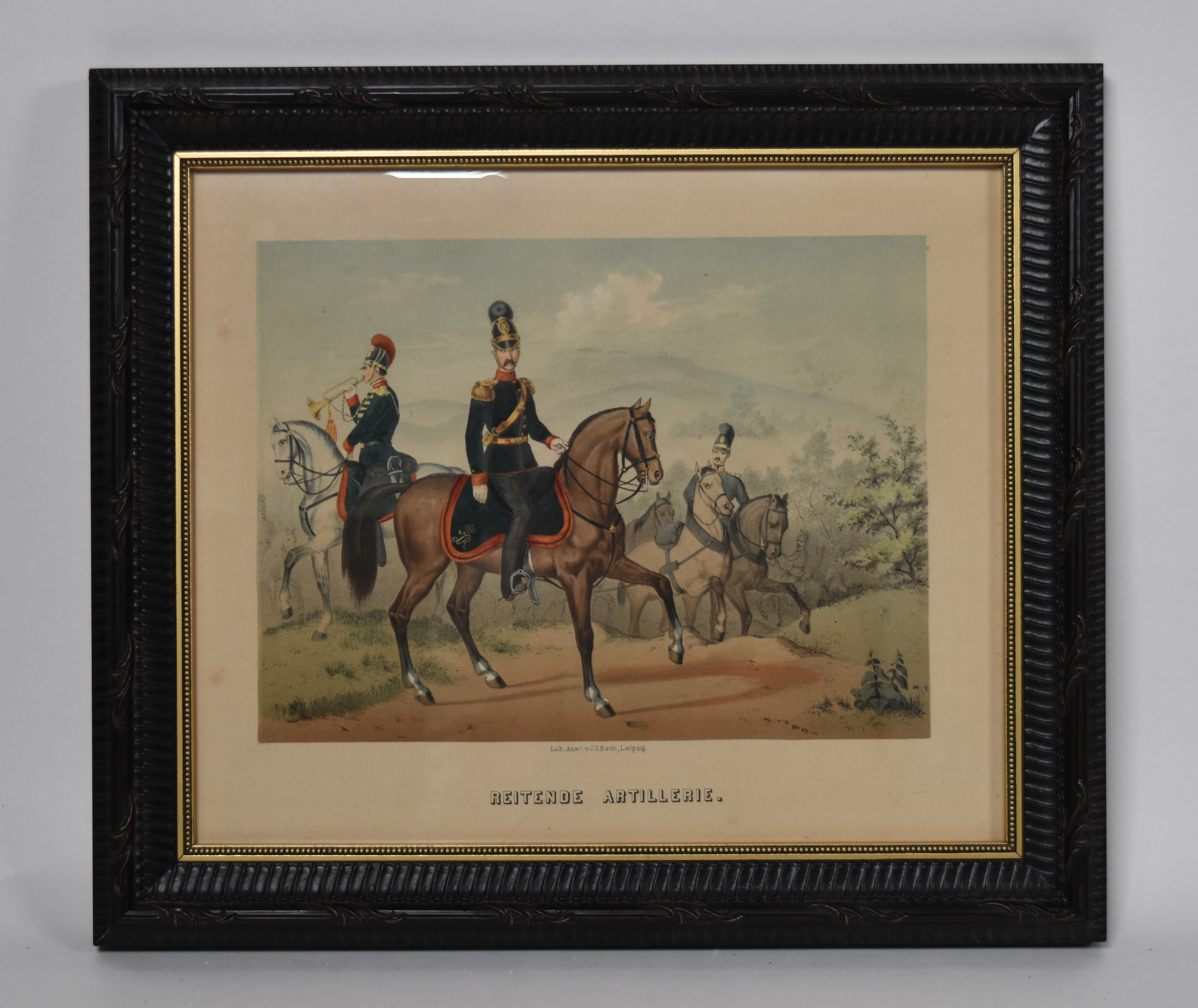 Group of 6 Hand-Colored German Military Uniform Lithographs