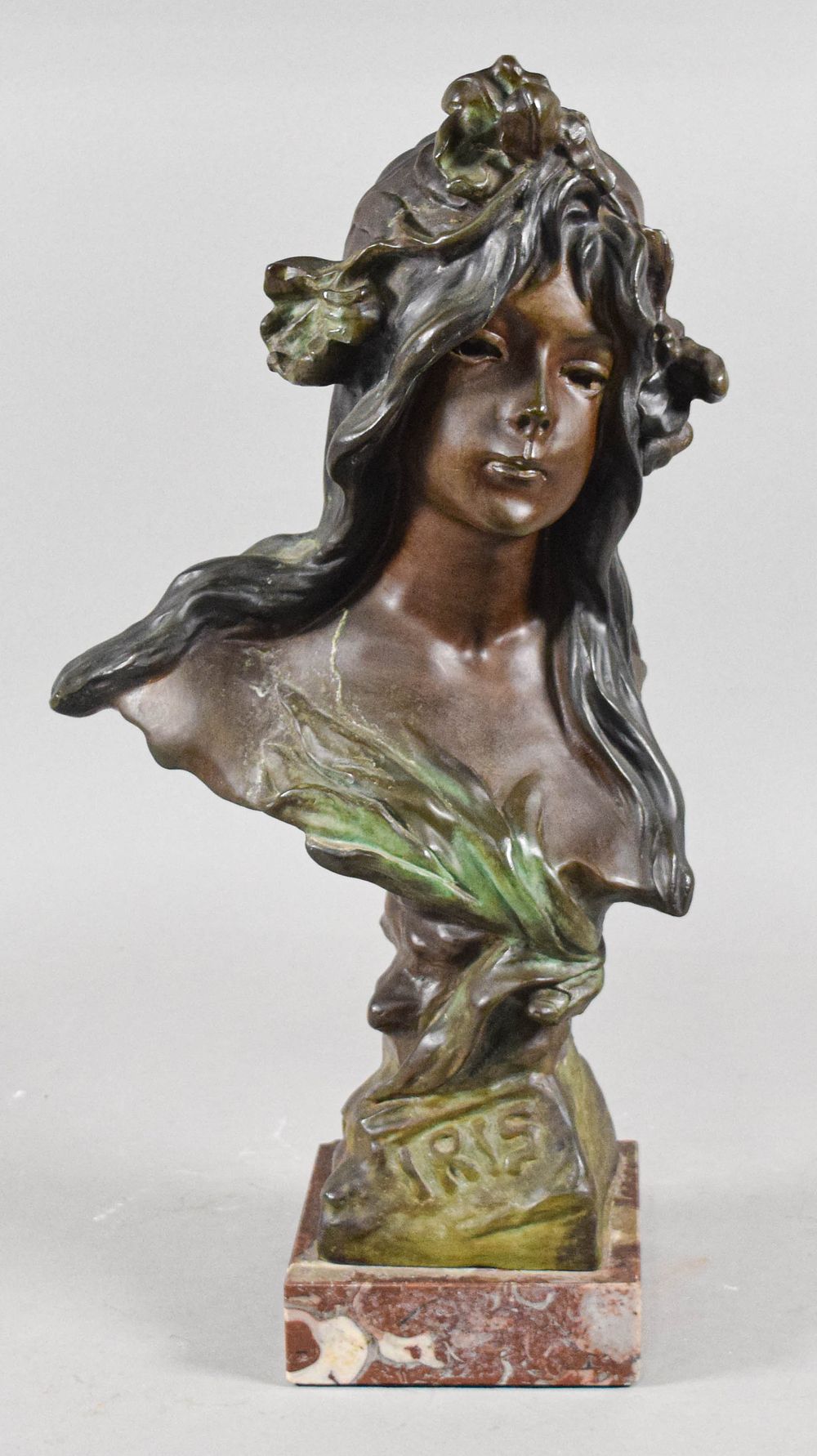 Lot 230: Emmanuel Villanis Art Nouveau Bronze Bust Iris