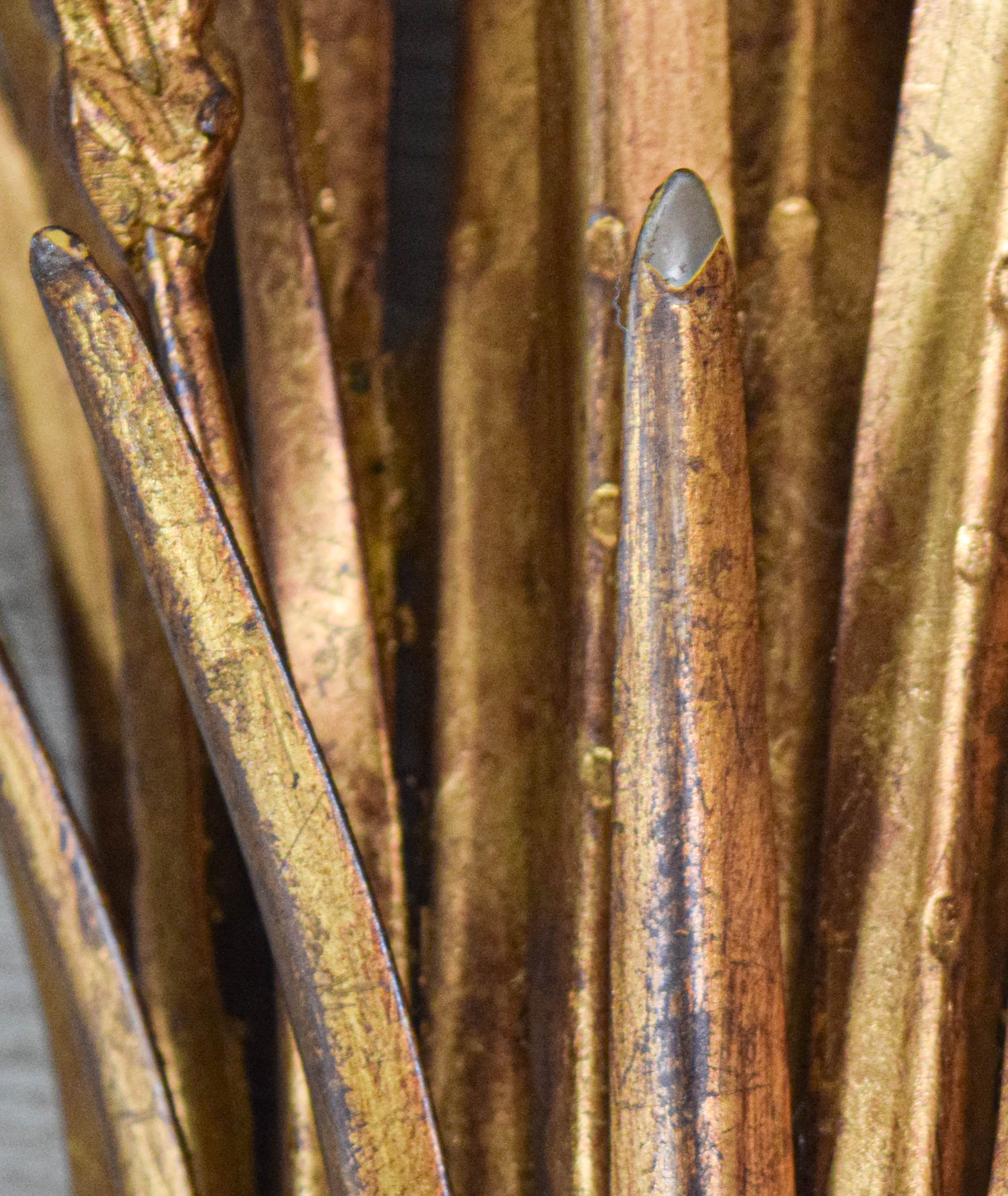 A Pair of Florentia Italian Gilt Metal Sheaf of Wheat Wall Sconces