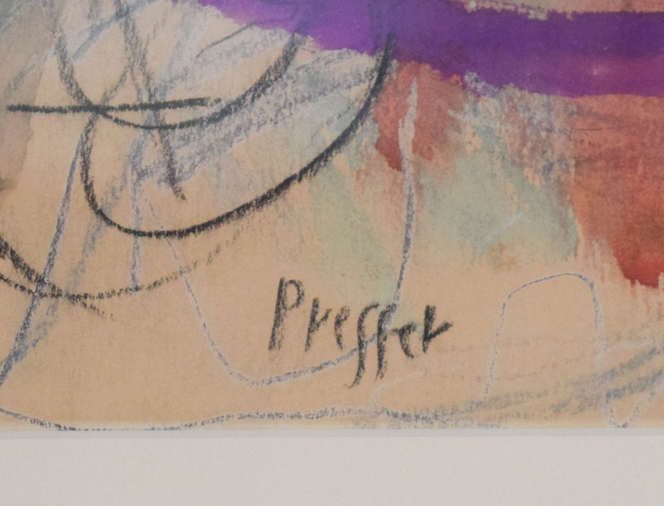 Josef Presser Mixed Media on Paper Clown