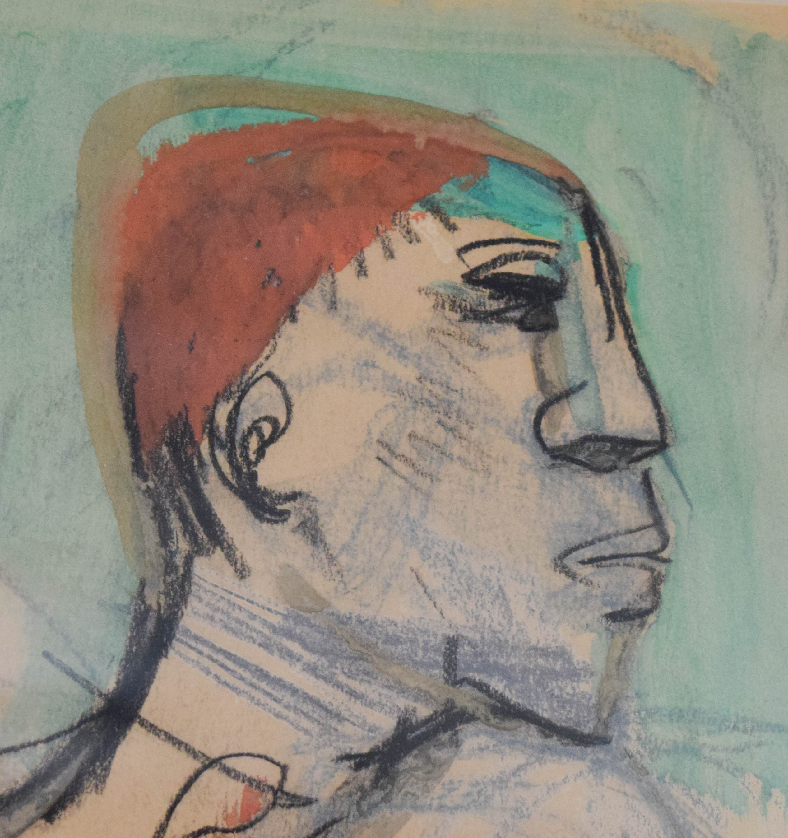 Josef Presser Mixed Media on Paper Clown