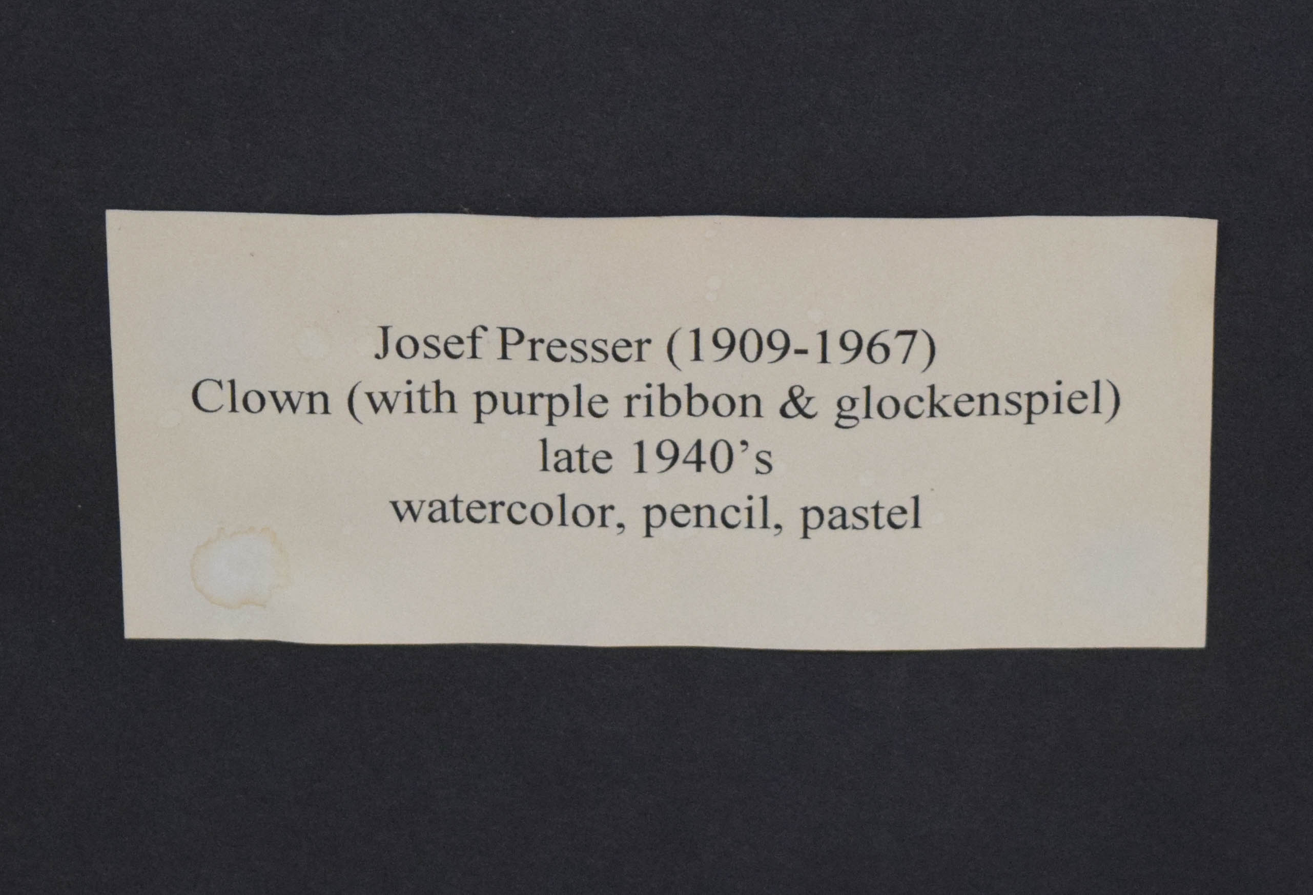 Josef Presser Mixed Media on Paper Clown