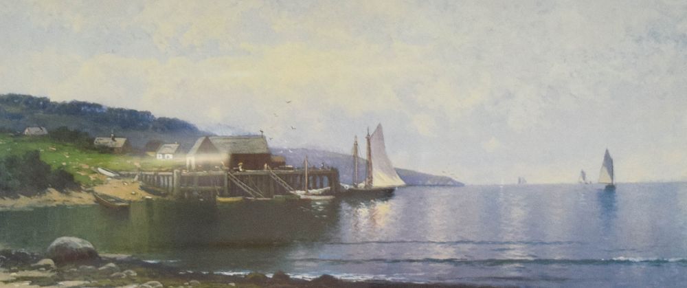 Lot 186: Alfred Thompson Bricher Plate-Signed Lithograph The Landing, Bailey Island ME