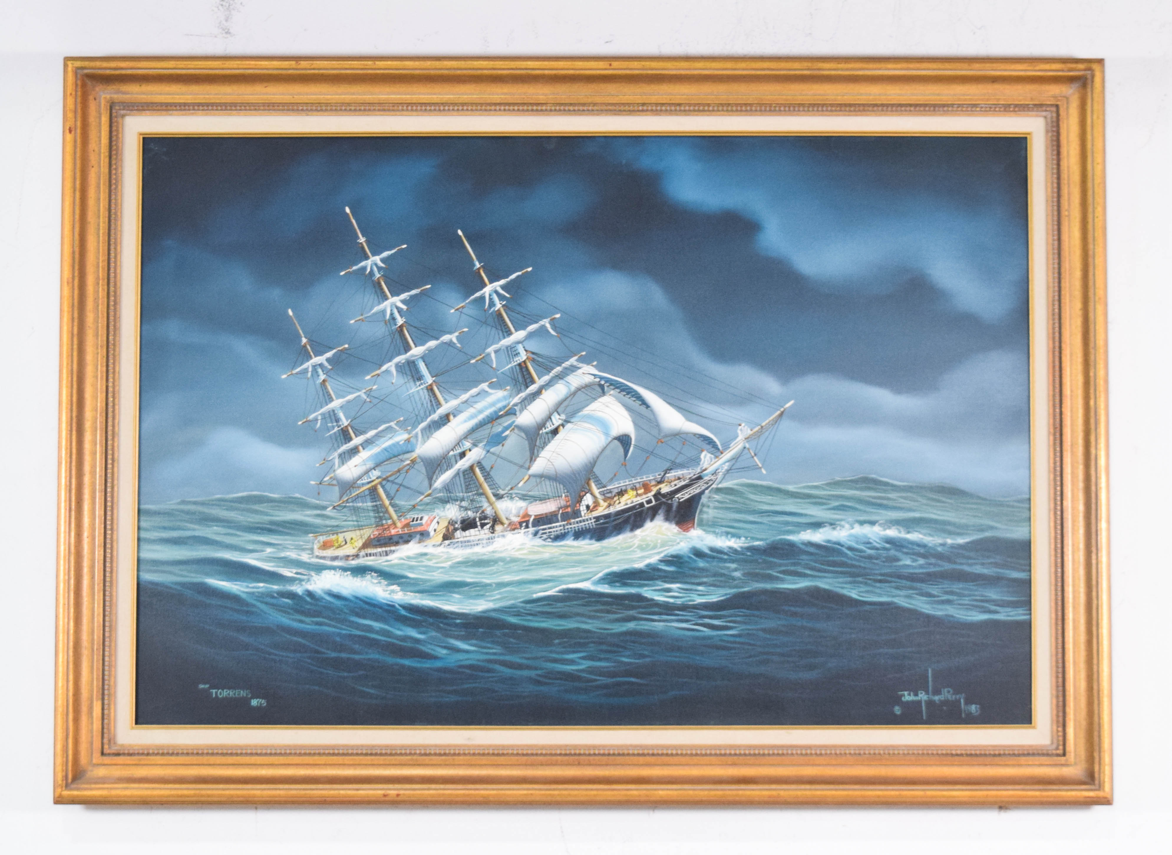 John Richard Perry Oil on Canvas Ship Torrens