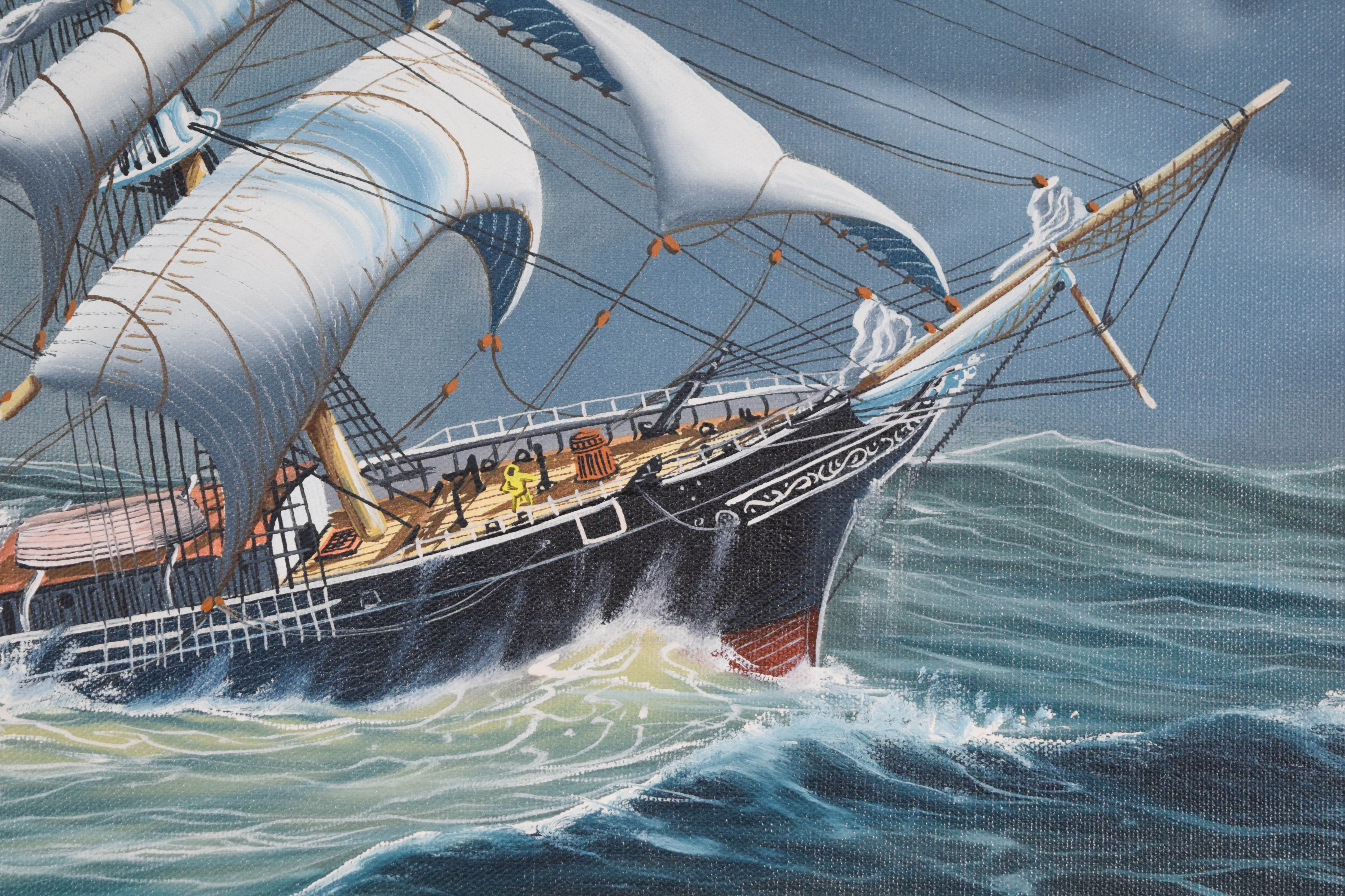 John Richard Perry Oil on Canvas Ship Torrens
