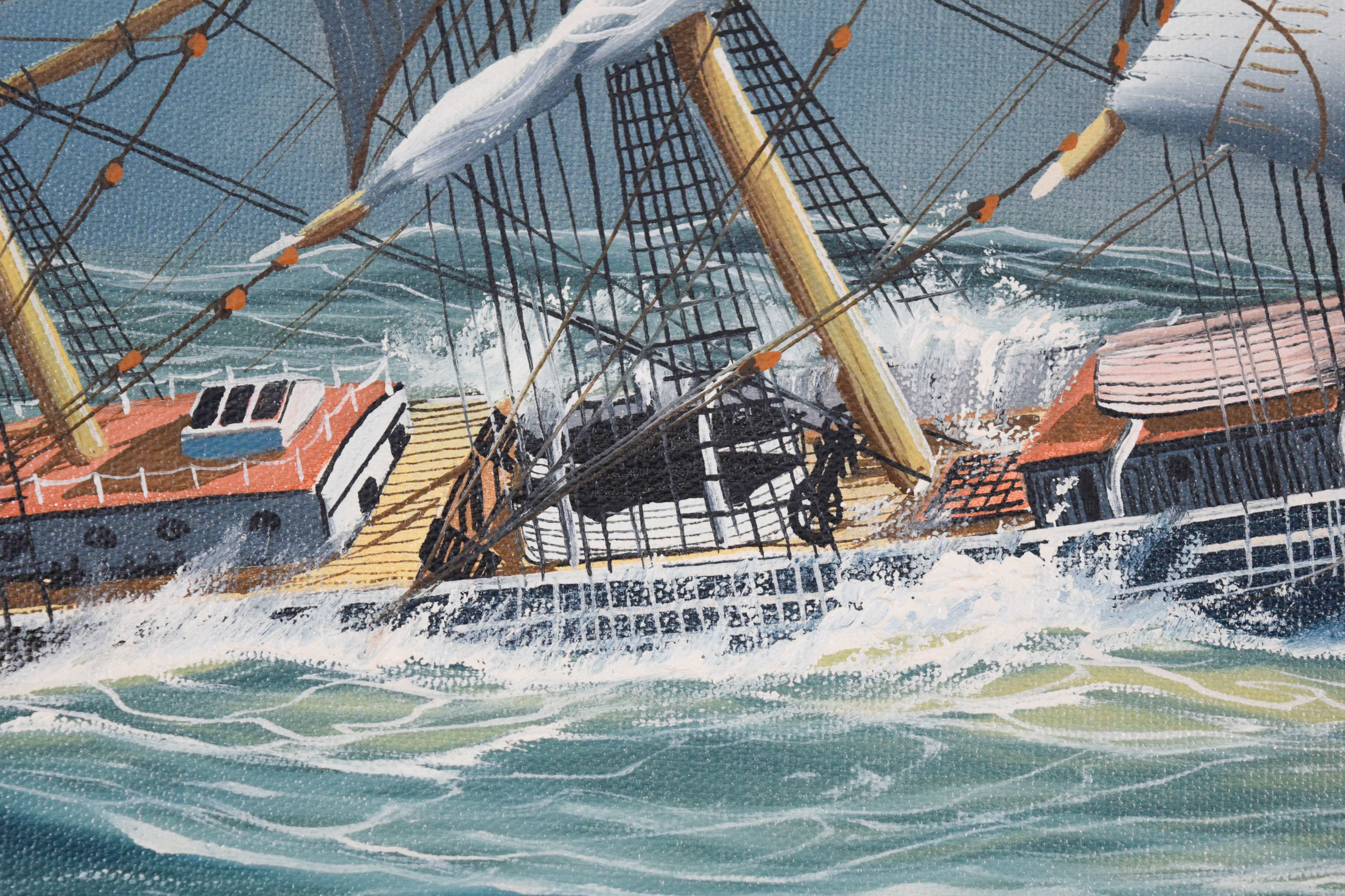 John Richard Perry Oil on Canvas Ship Torrens