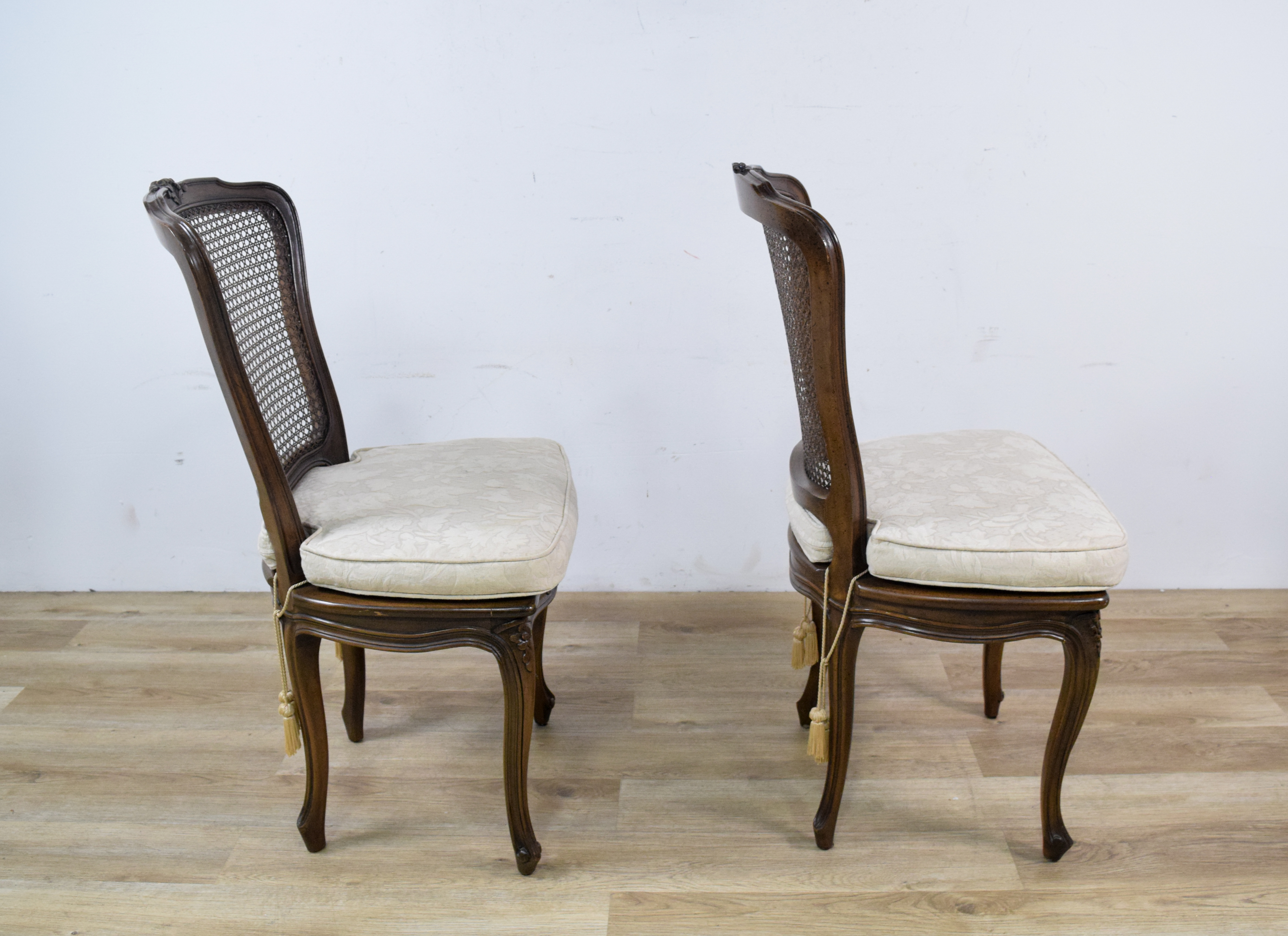 A Pair of Louis XV Style Cane Back Side Chairs