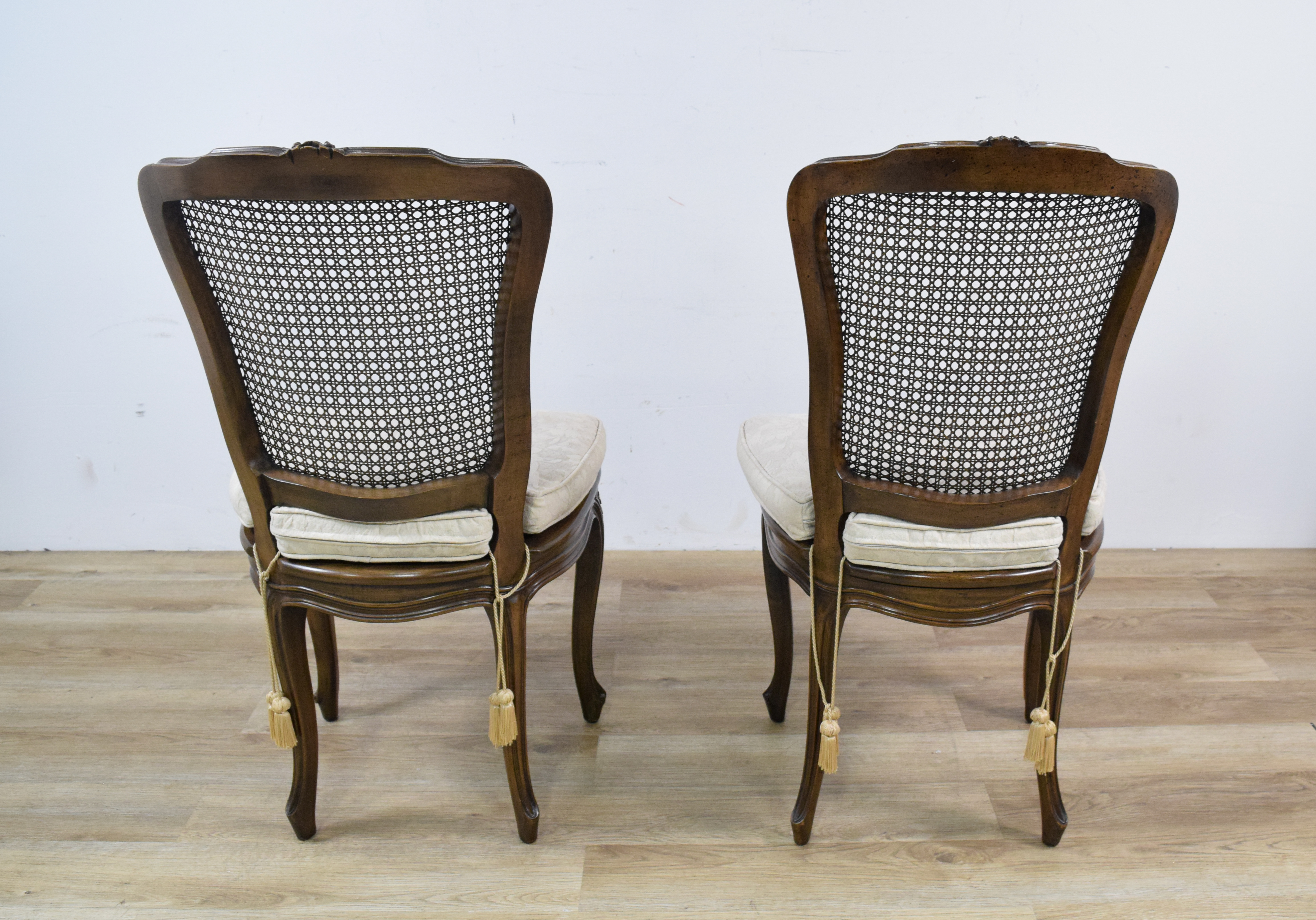 A Pair of Louis XV Style Cane Back Side Chairs