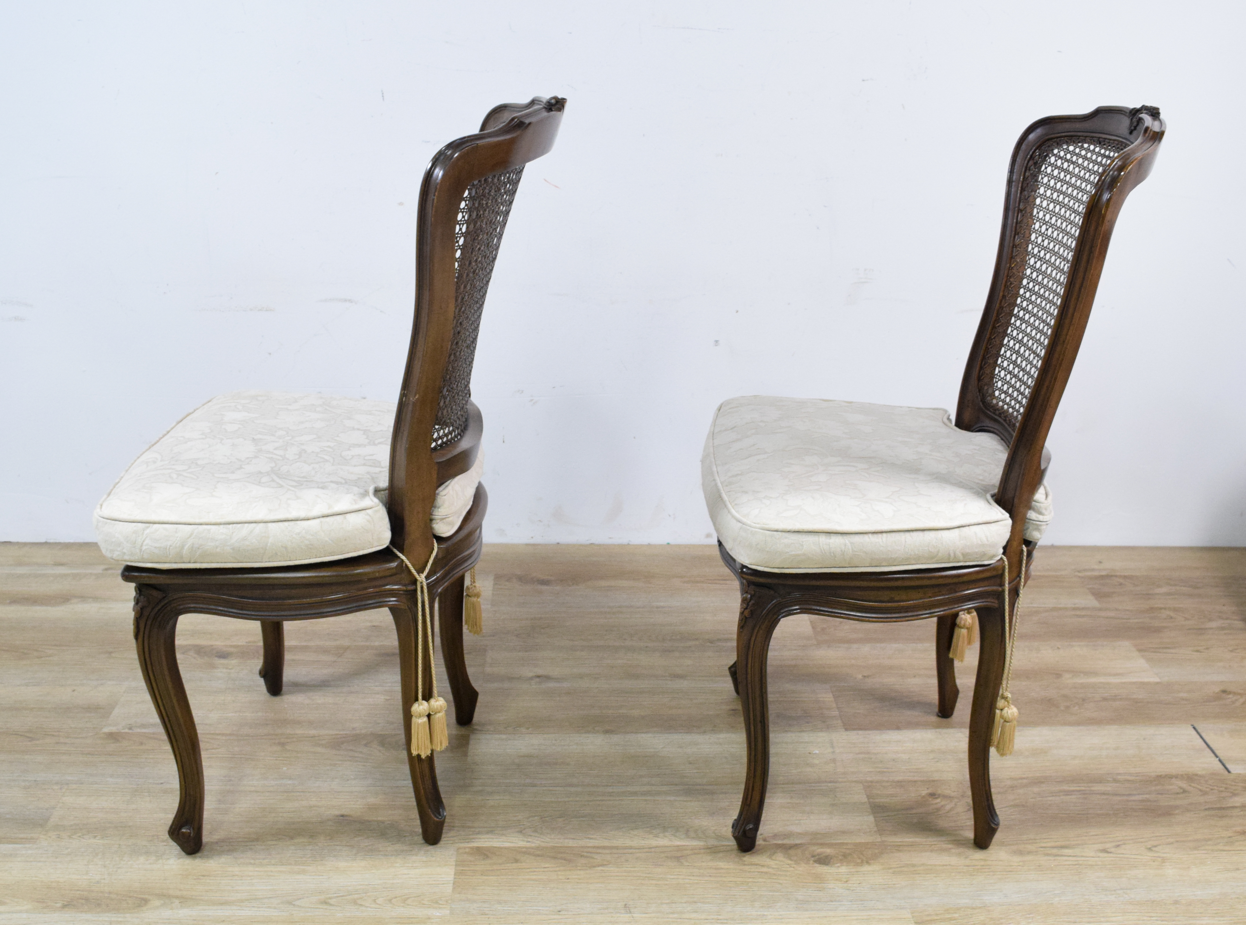 A Pair of Louis XV Style Cane Back Side Chairs