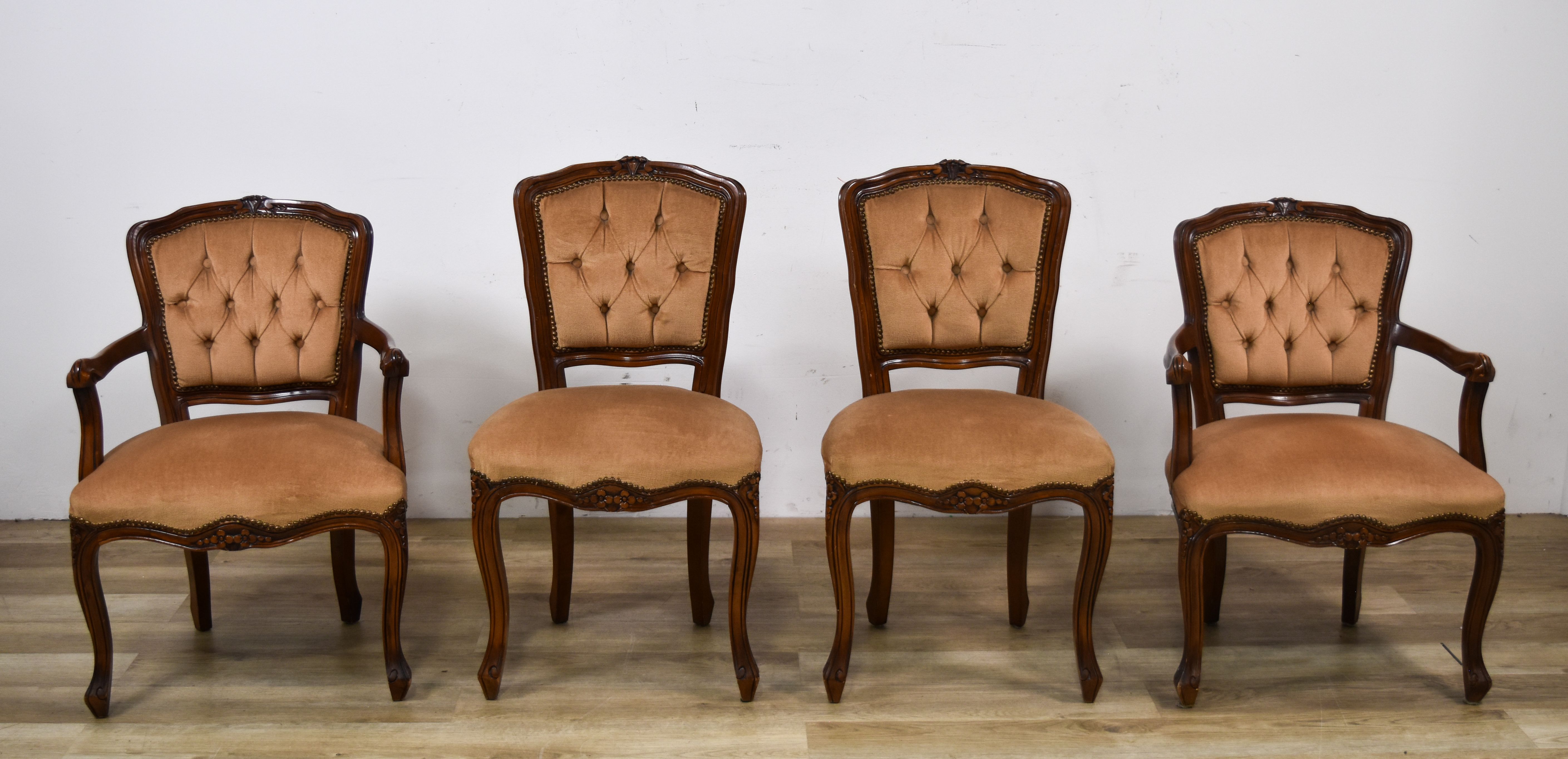 Set of 4 French Rococo Style Dining Chairs