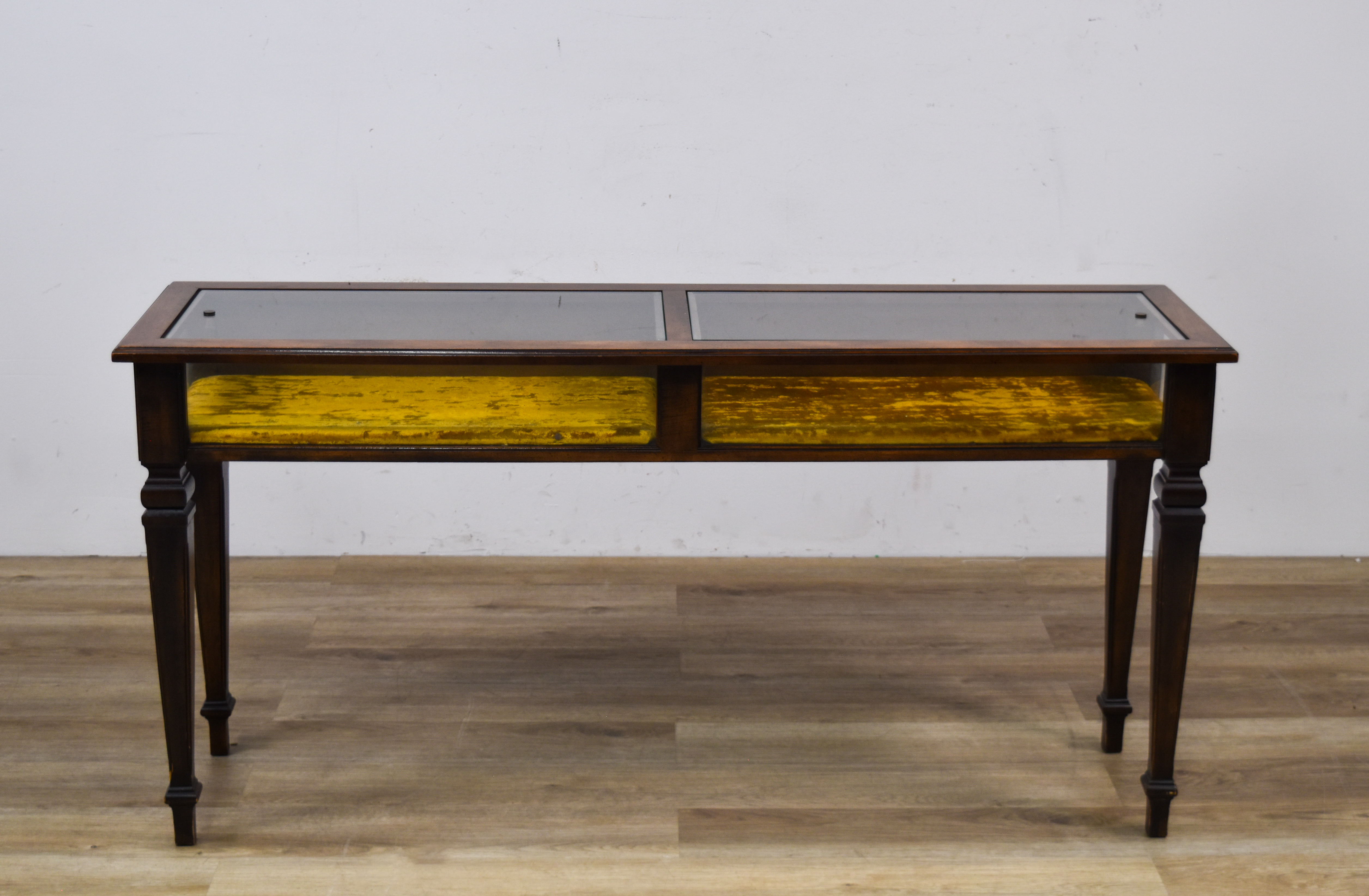 Neoclassical Style Hardwood Display Console Table with Velvet Lining