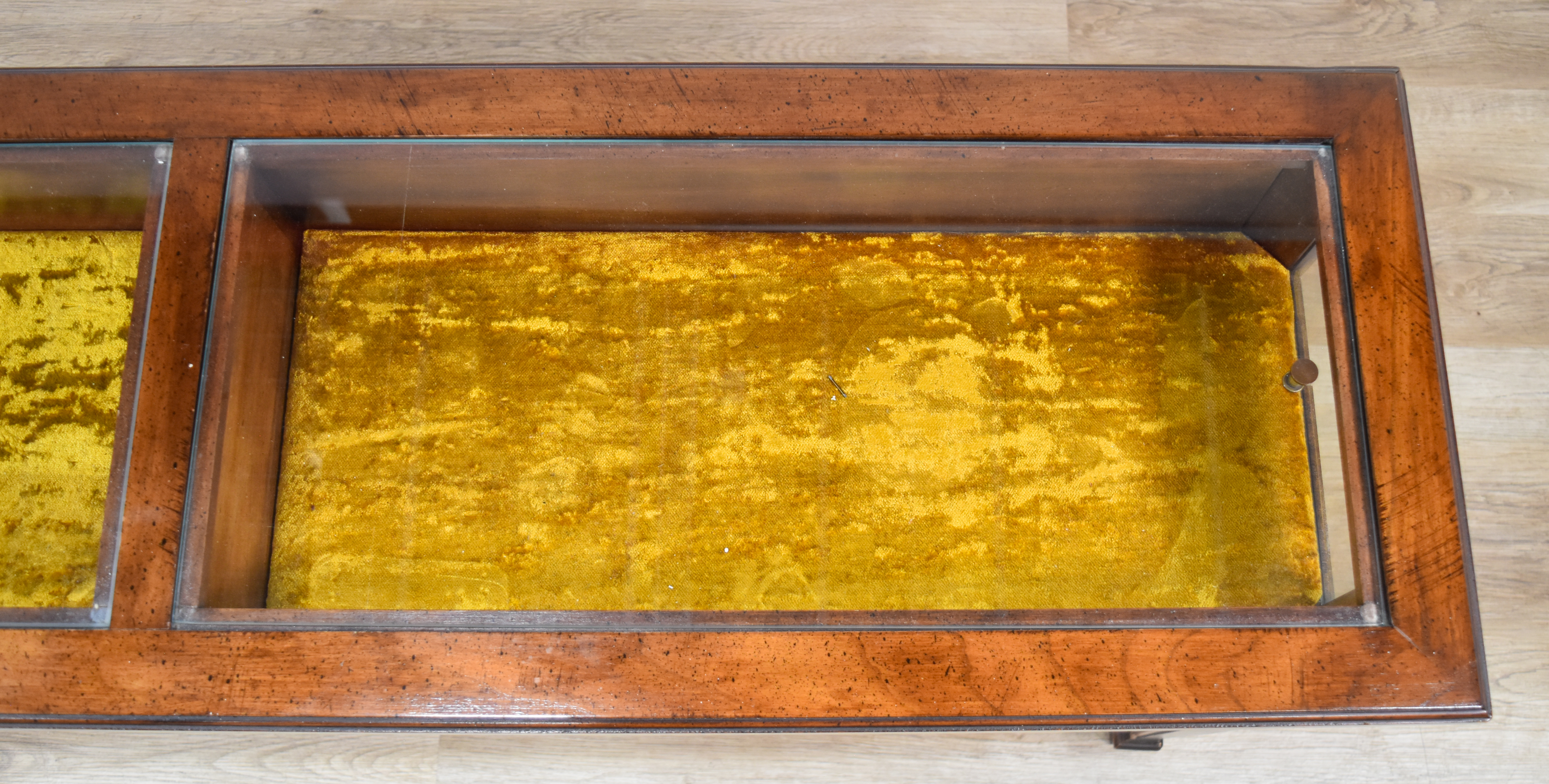 Neoclassical Style Hardwood Display Console Table with Velvet Lining