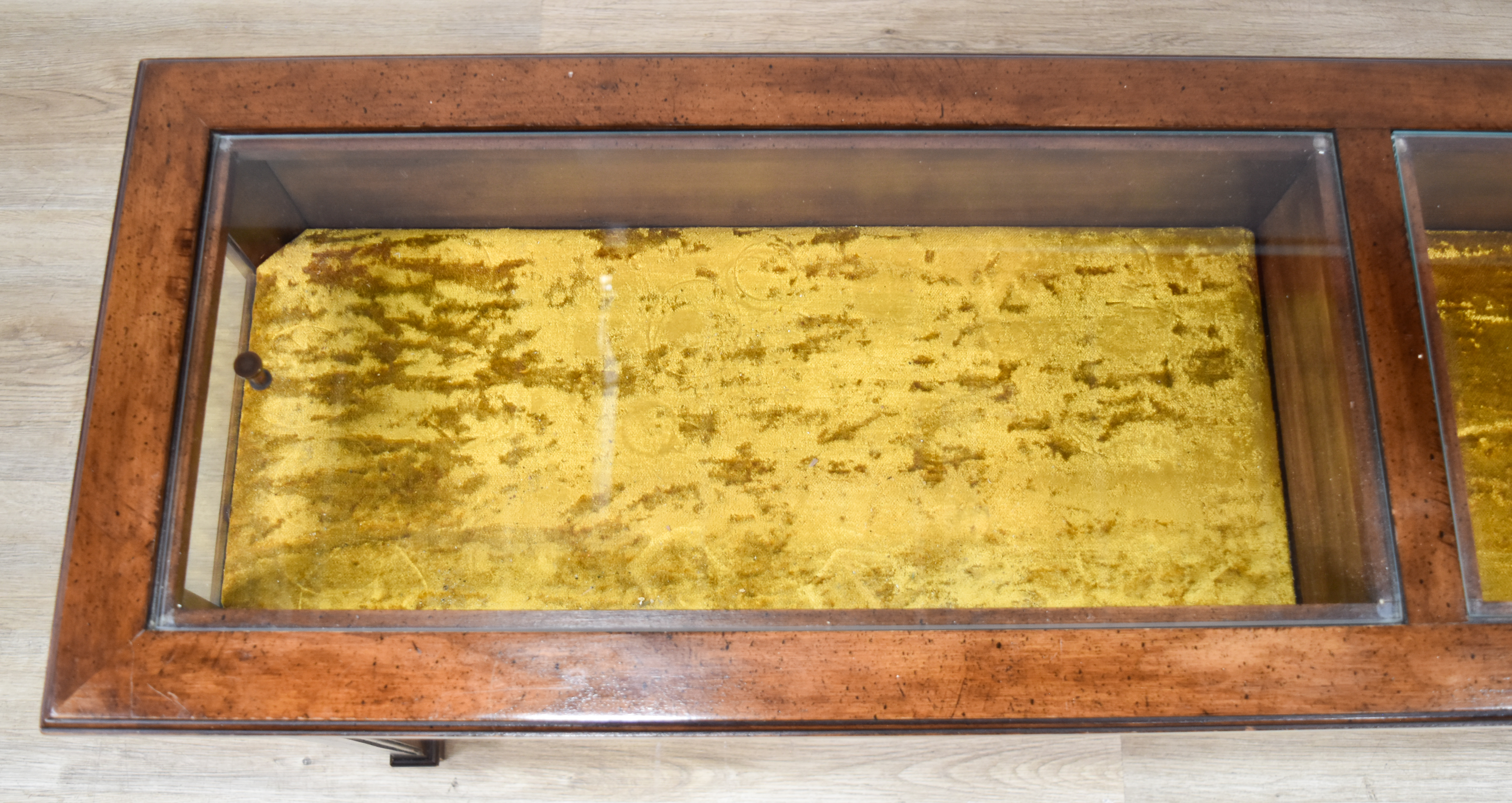Neoclassical Style Hardwood Display Console Table with Velvet Lining