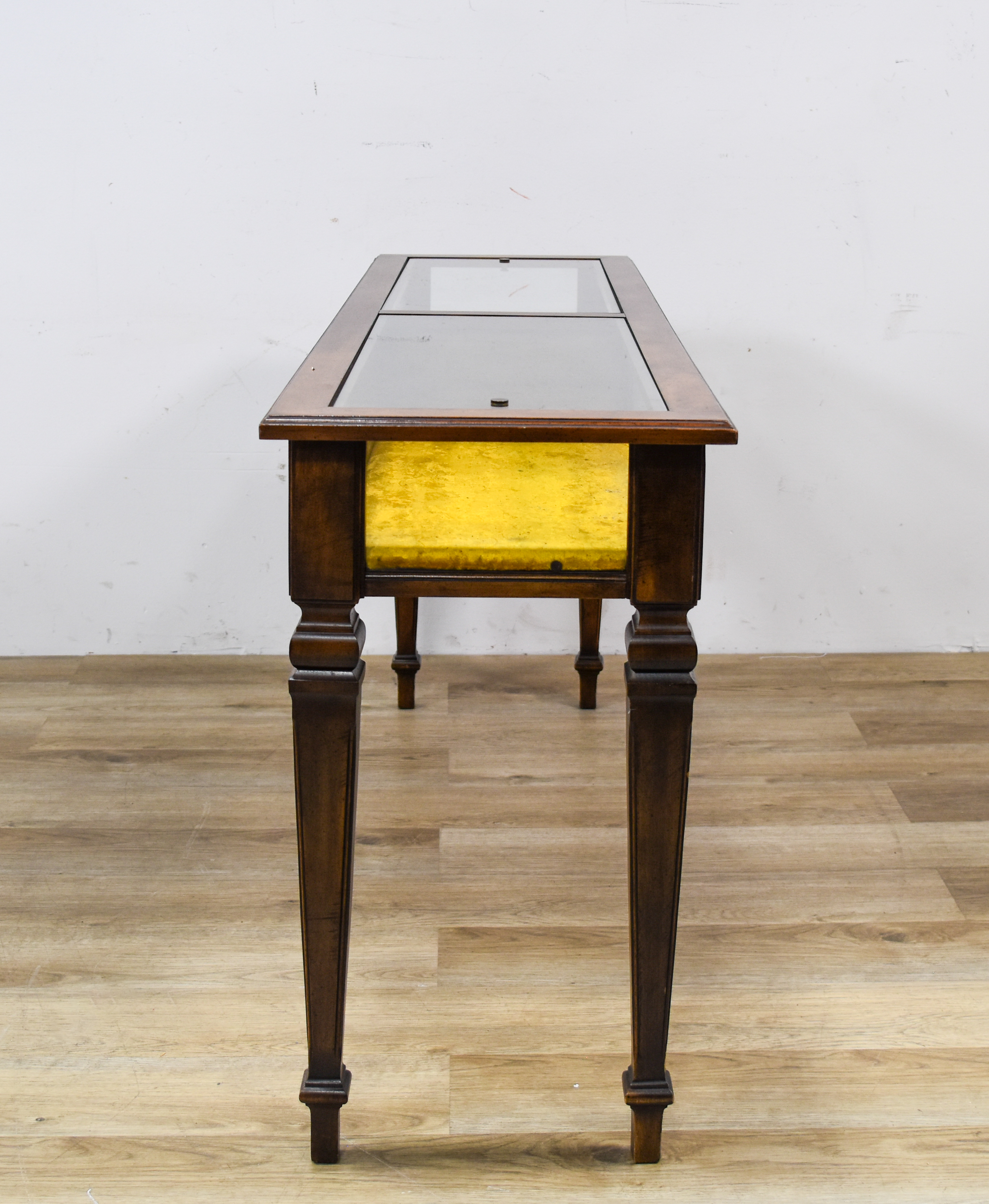 Neoclassical Style Hardwood Display Console Table with Velvet Lining