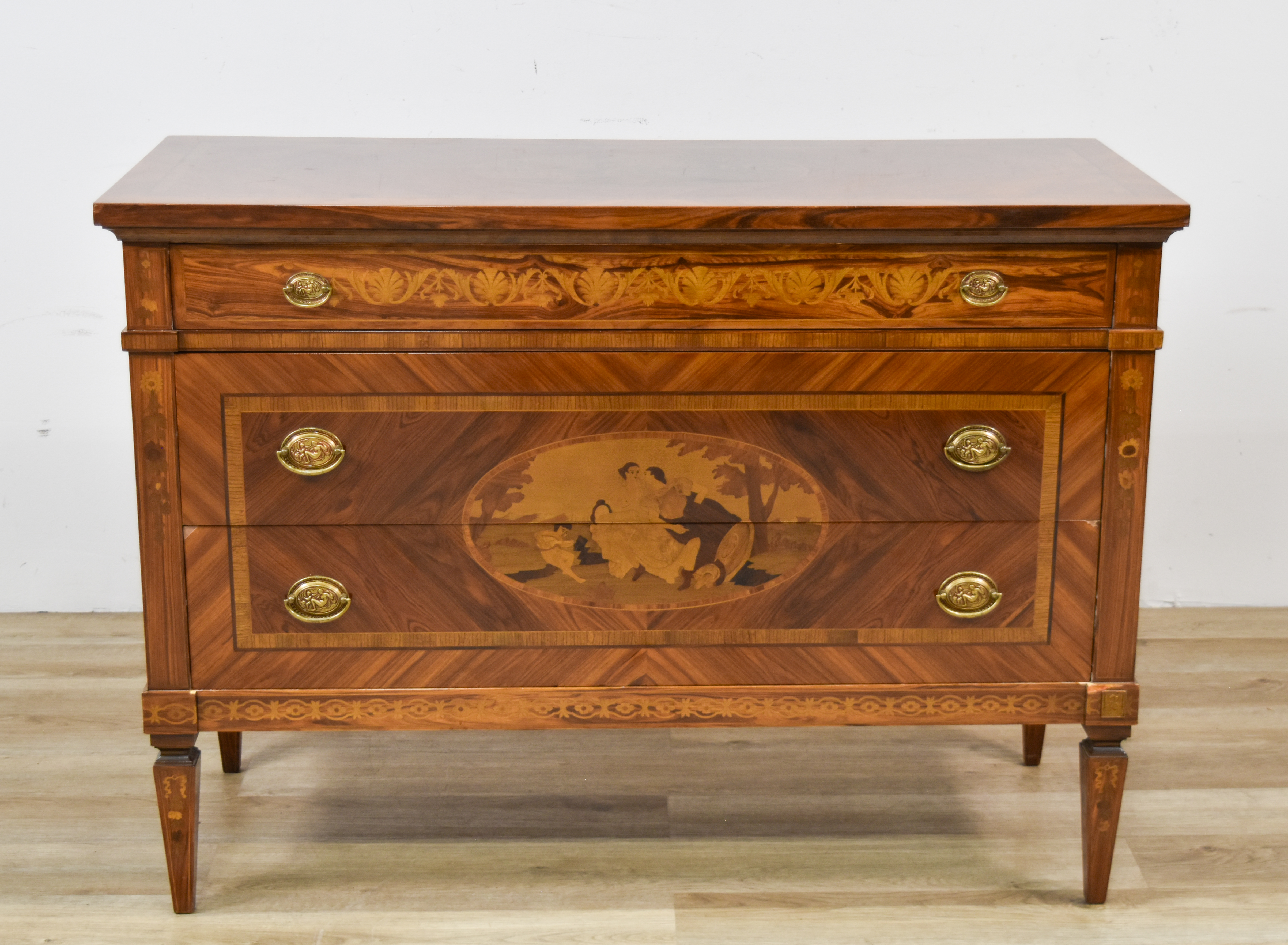 Mastro Cappellini Louis XVI Style Marquetry Commode