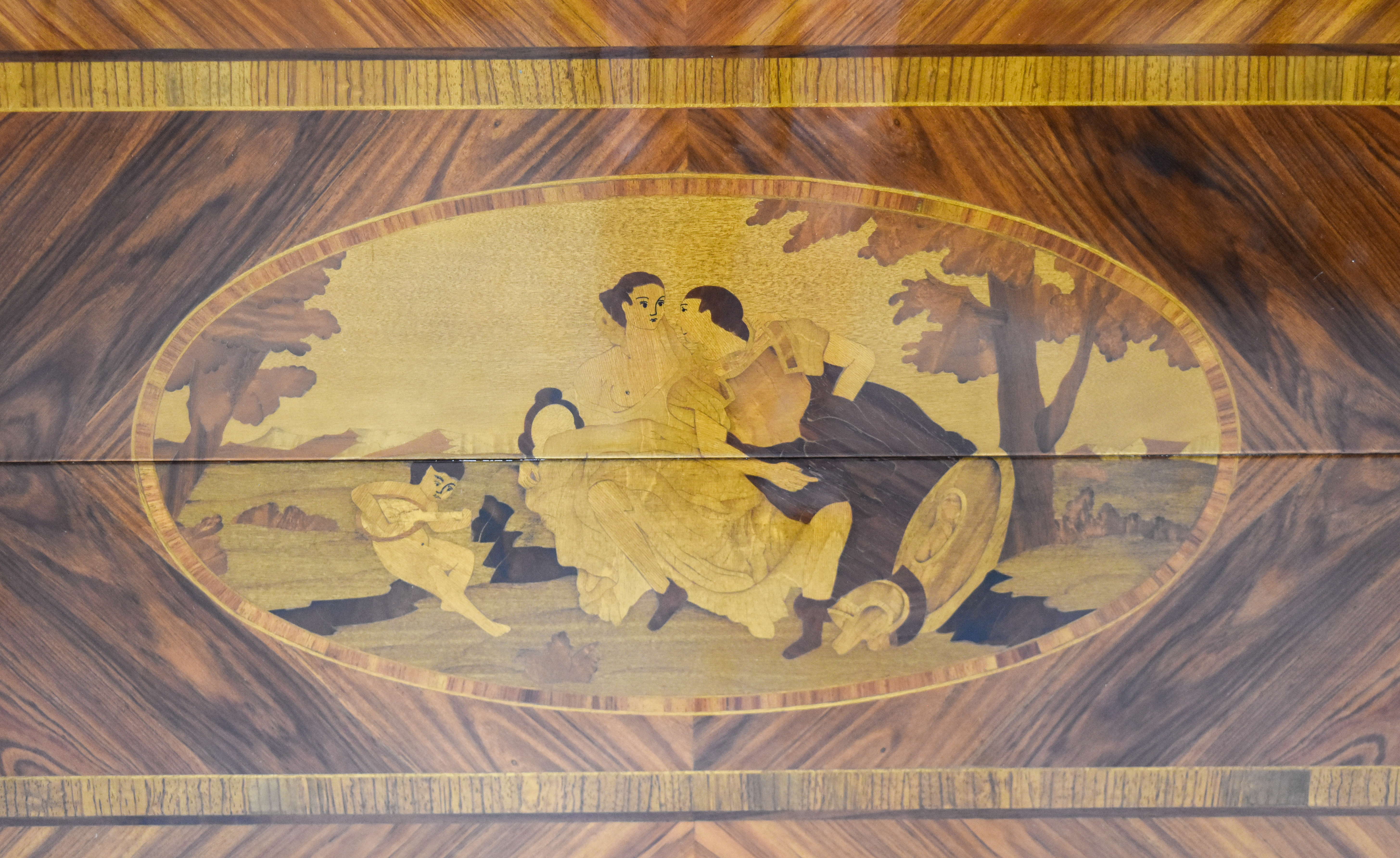 Mastro Cappellini Louis XVI Style Marquetry Commode