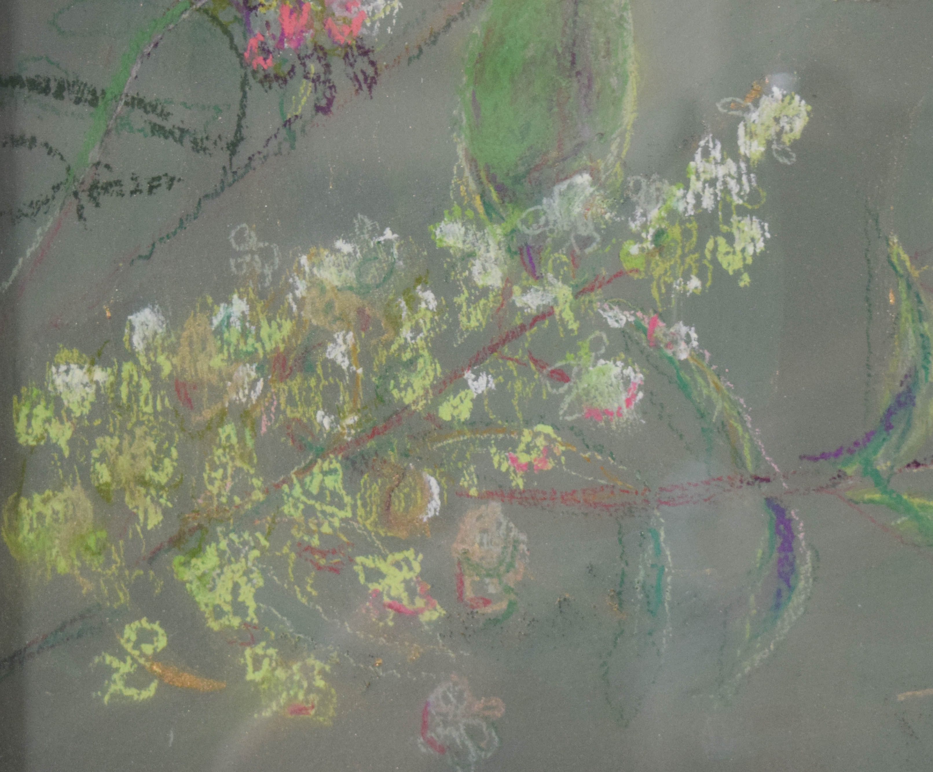 Signed Pastel on Board Hydrangea Study