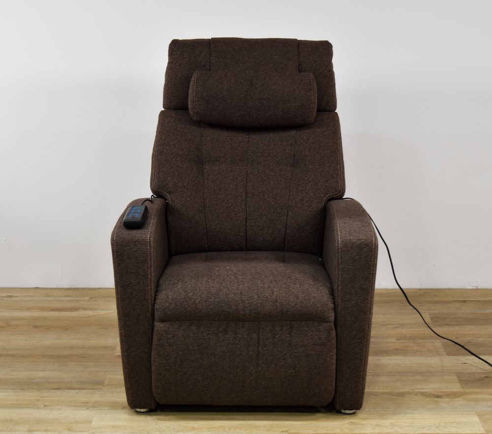 Lot 382: Positive Posture True Zero Gravity Power Recliner in Brown Fabric