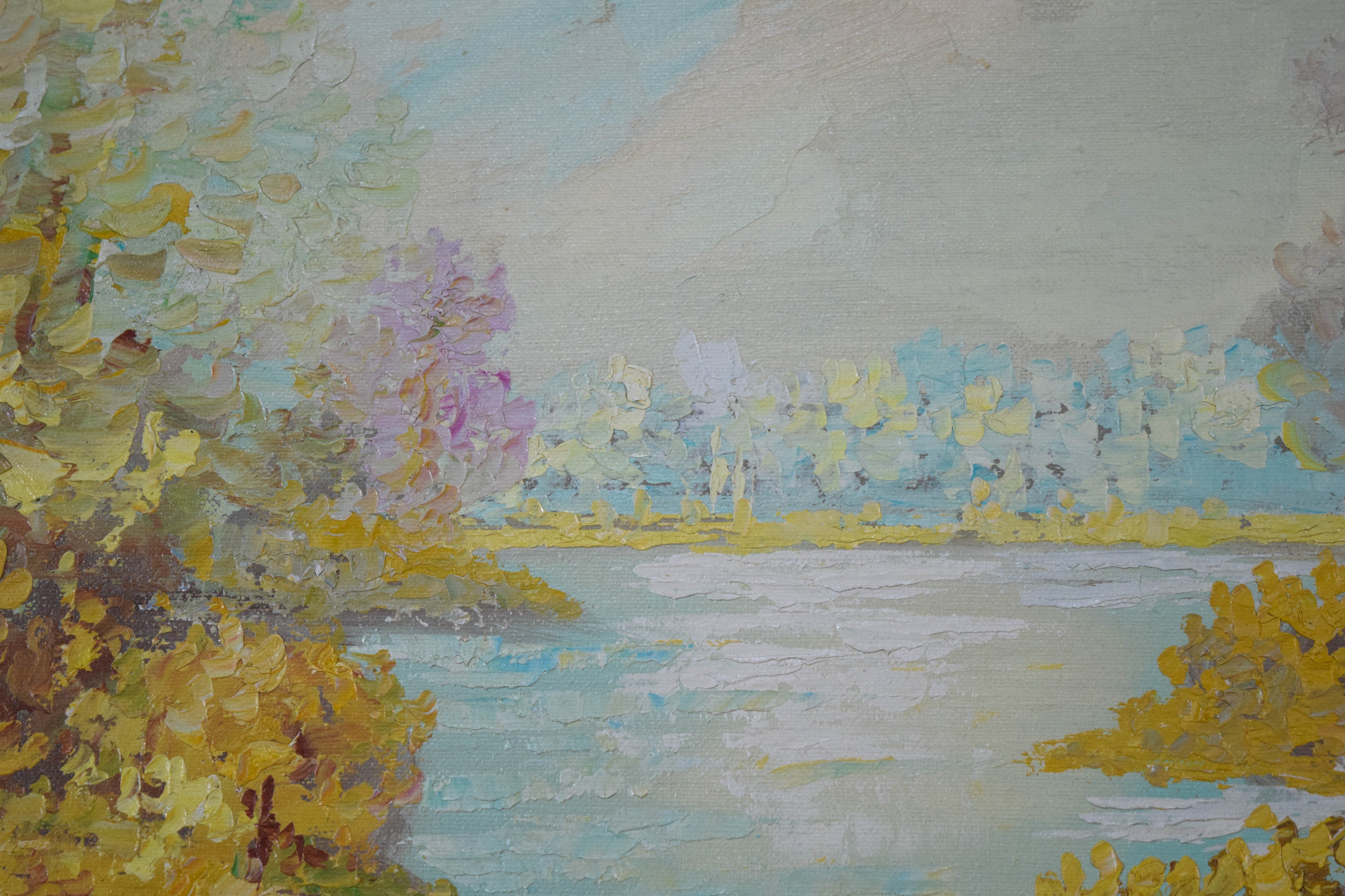 Pierre Du Bois Oil on Canvas Spring Scene