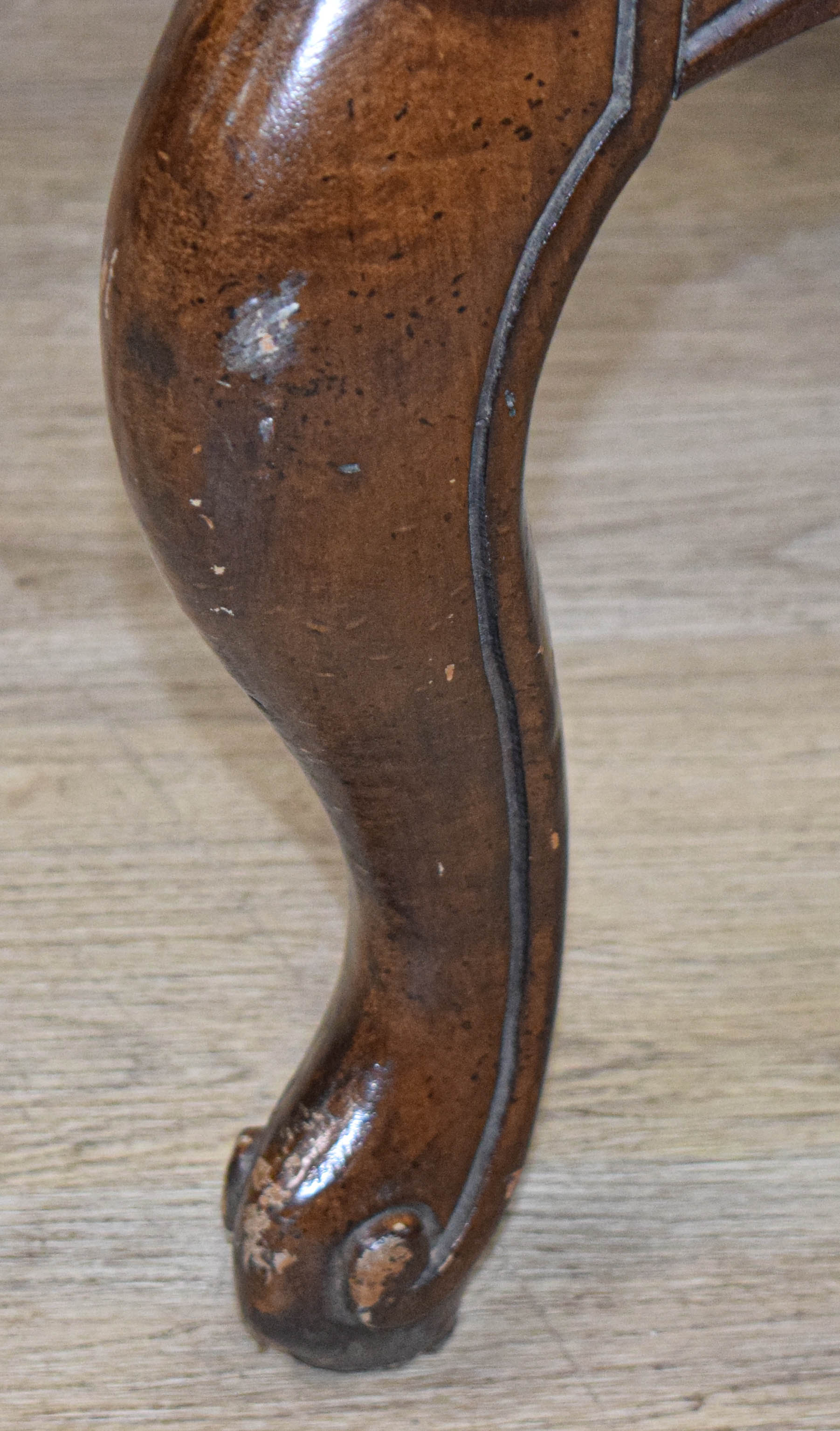 French Country Carved Wood Coffee Table with Glass Top
