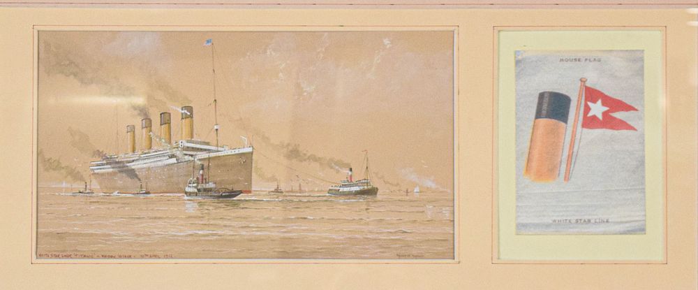 Lot 188: Frederick Tordoff, RMS Titanic Maiden Voyage, Watercolor and Gouache