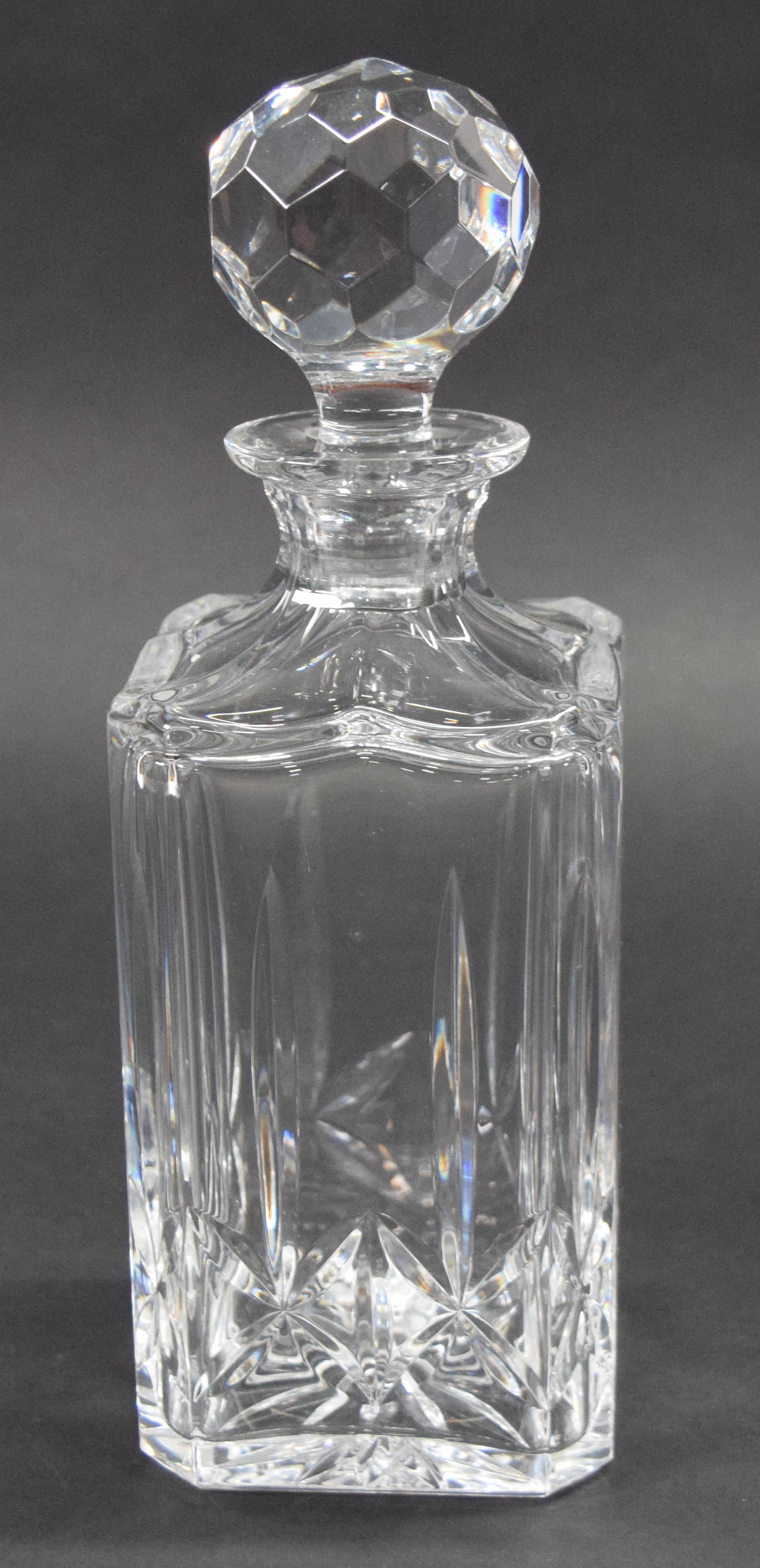 Trio of Atlantis Lead Crystal Square Spirit Decanters