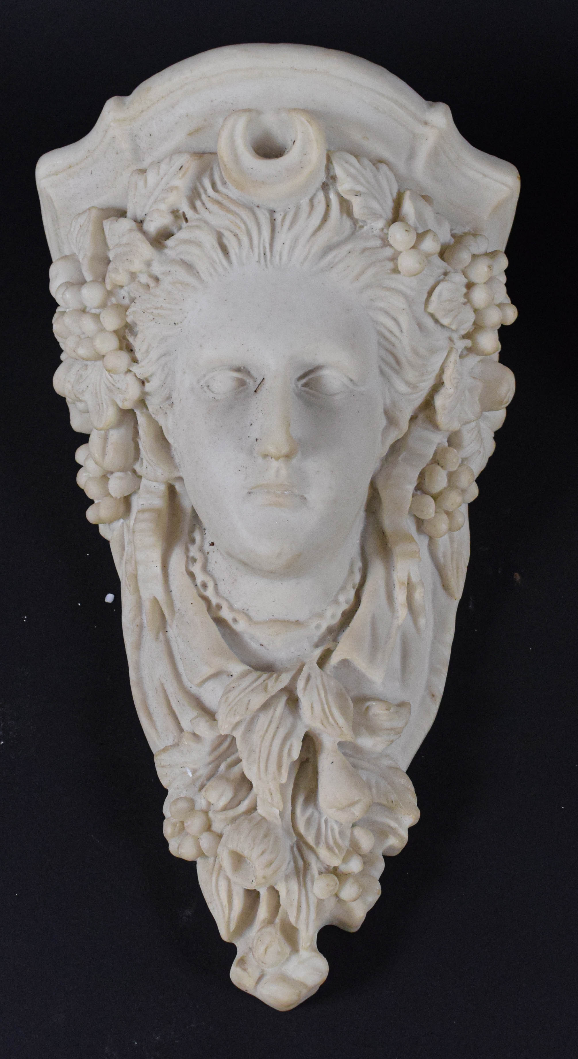 Pair of Neoclassical Style Female Mask Wall Corbels