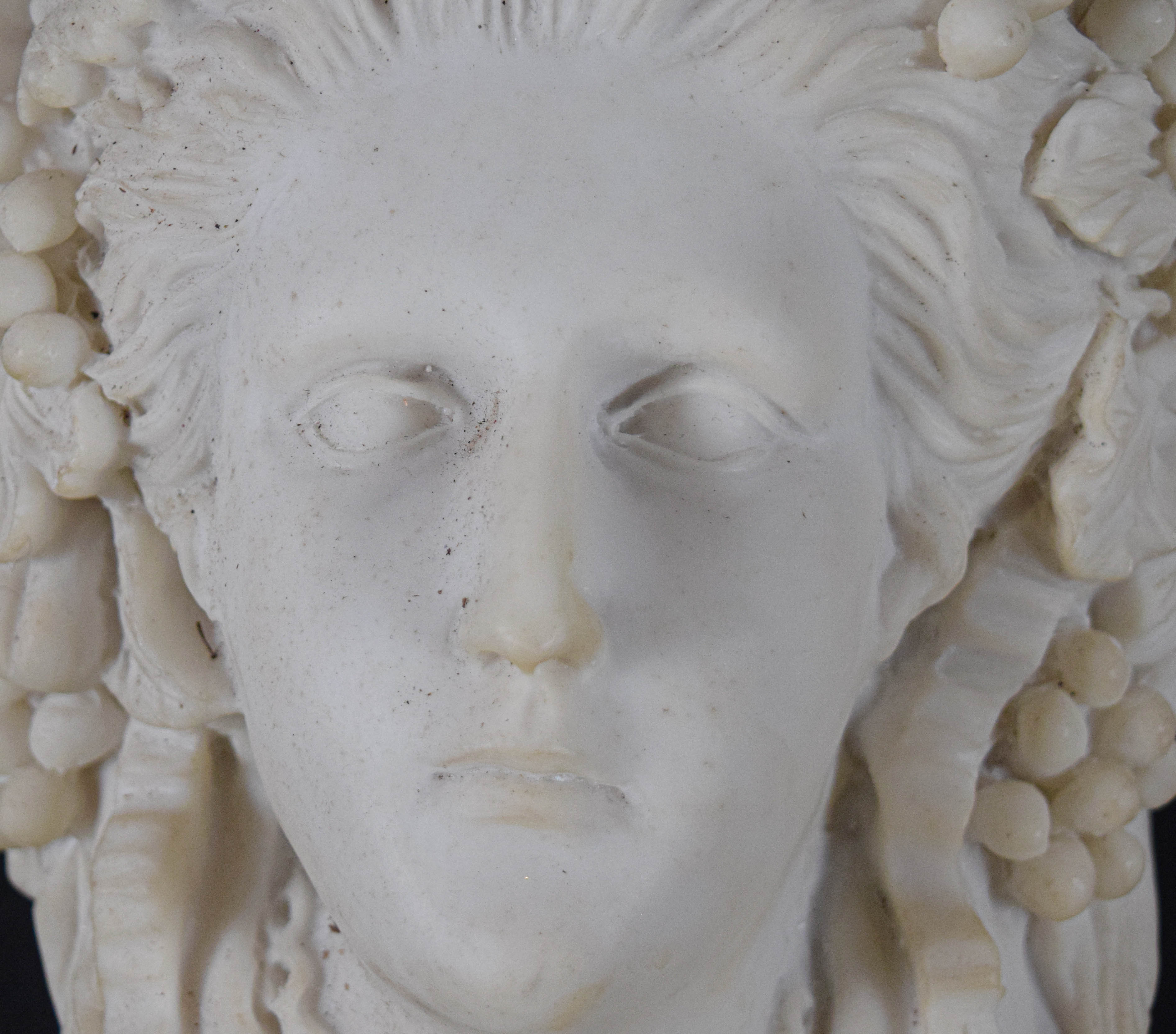 Pair of Neoclassical Style Female Mask Wall Corbels