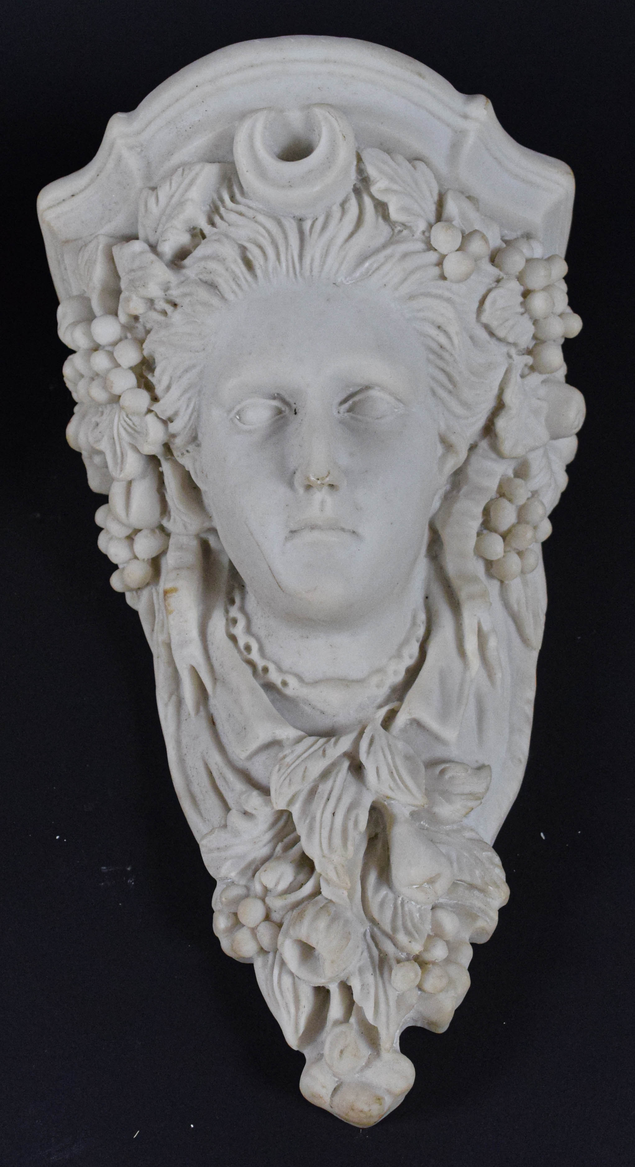 Pair of Neoclassical Style Female Mask Wall Corbels