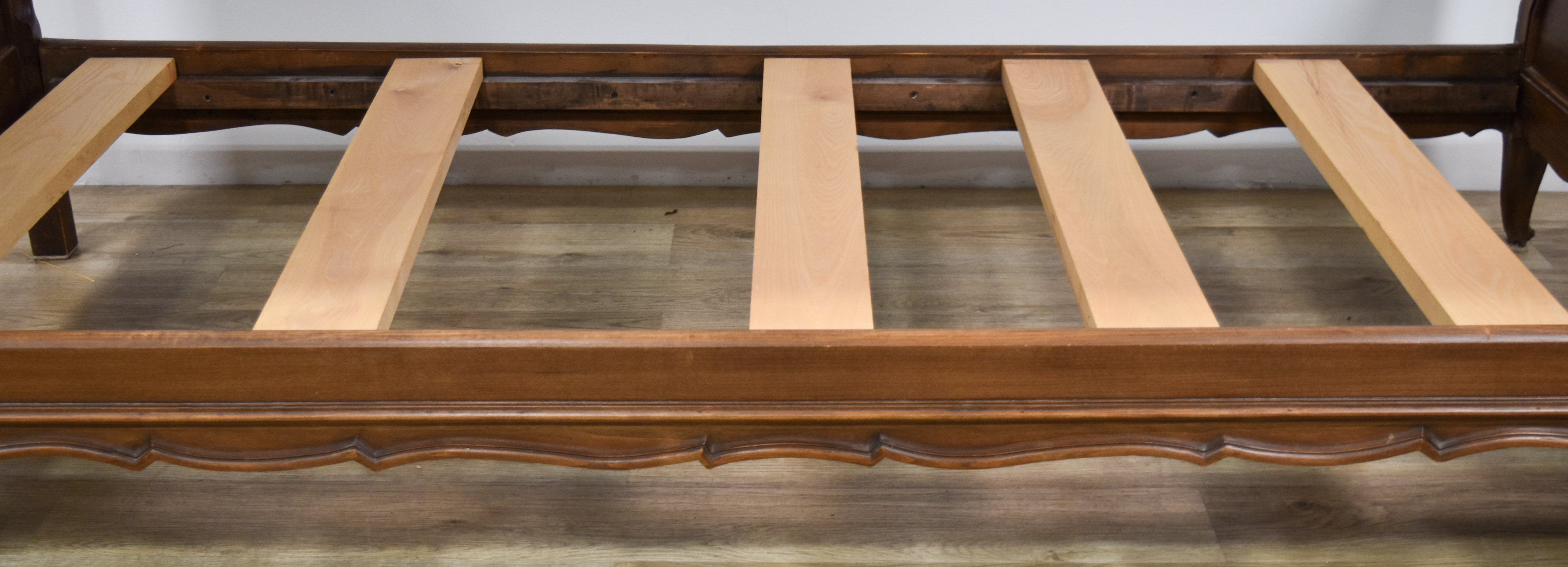 A Near Pair of Louis XV Style Twin Wood Bed Frames