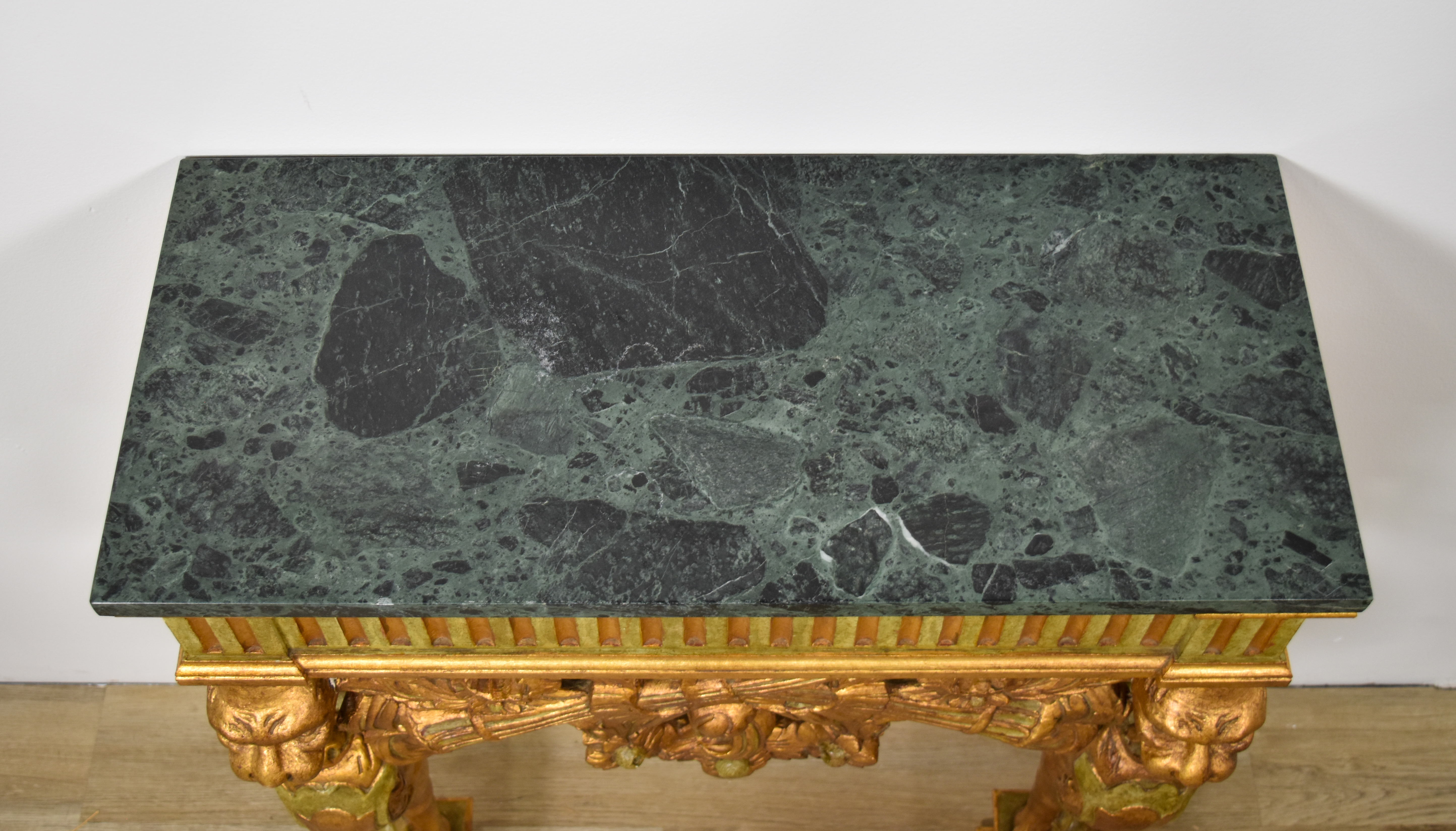 Anthony Amato Neoclassical Style Giltwood and Marble Top Console Table