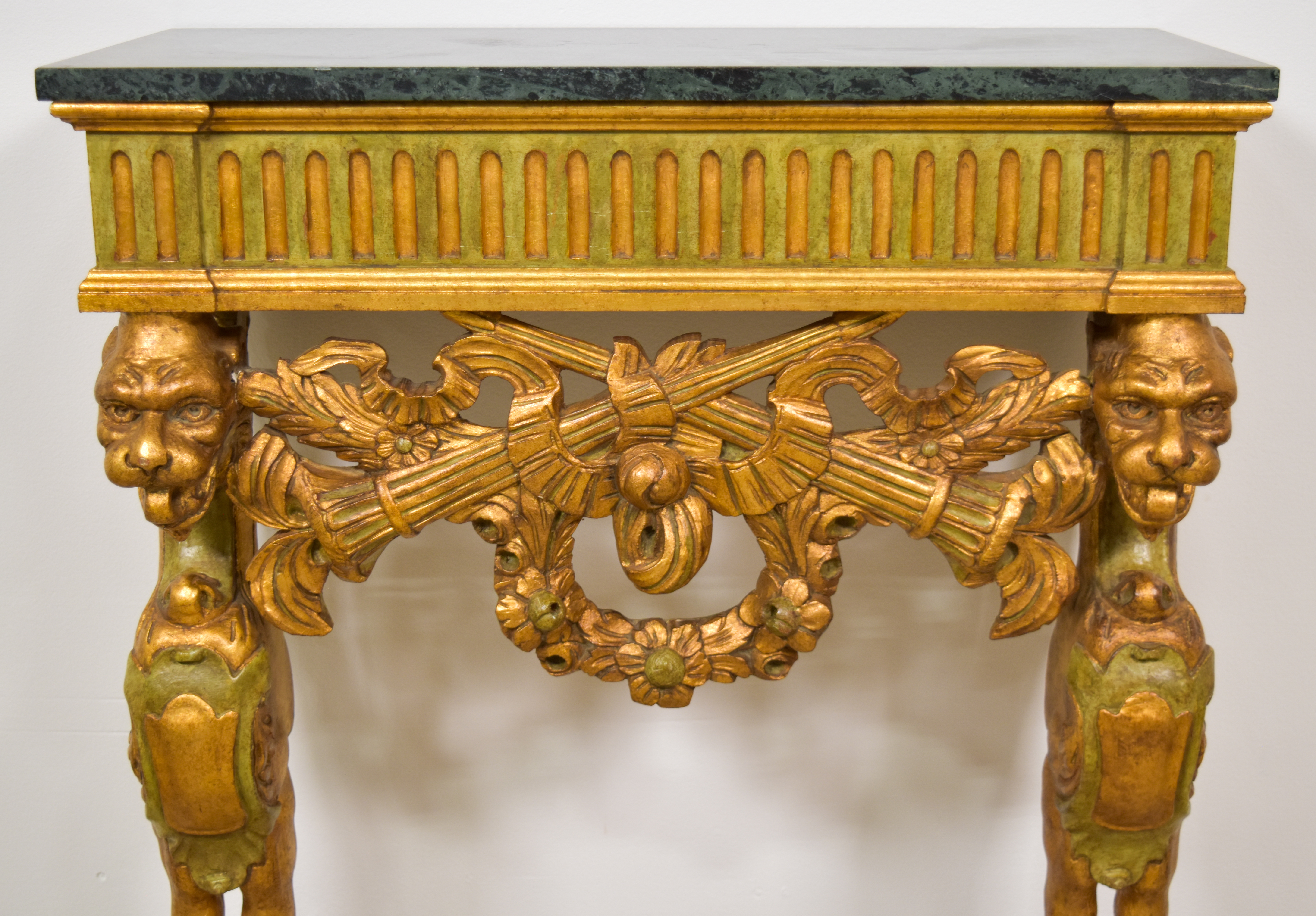 Anthony Amato Neoclassical Style Giltwood and Marble Top Console Table