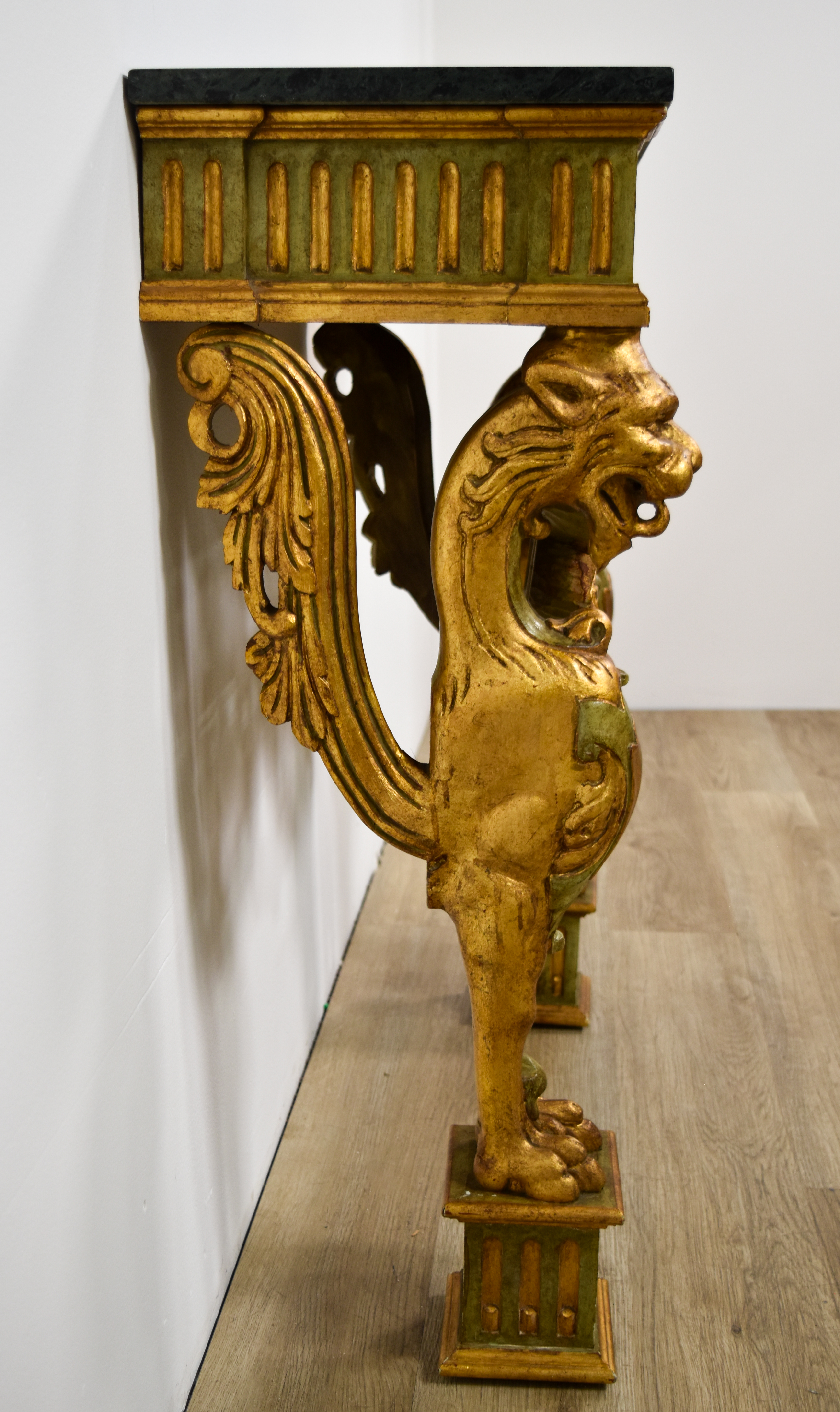 Anthony Amato Neoclassical Style Giltwood and Marble Top Console Table