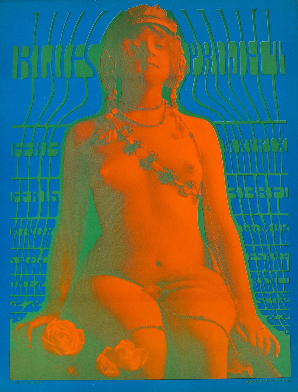 Lot 258: Victor Moscoso, The Blues Project Matrix Neon Rose NR-6 Concert Poster, 1967 (Second Printing)