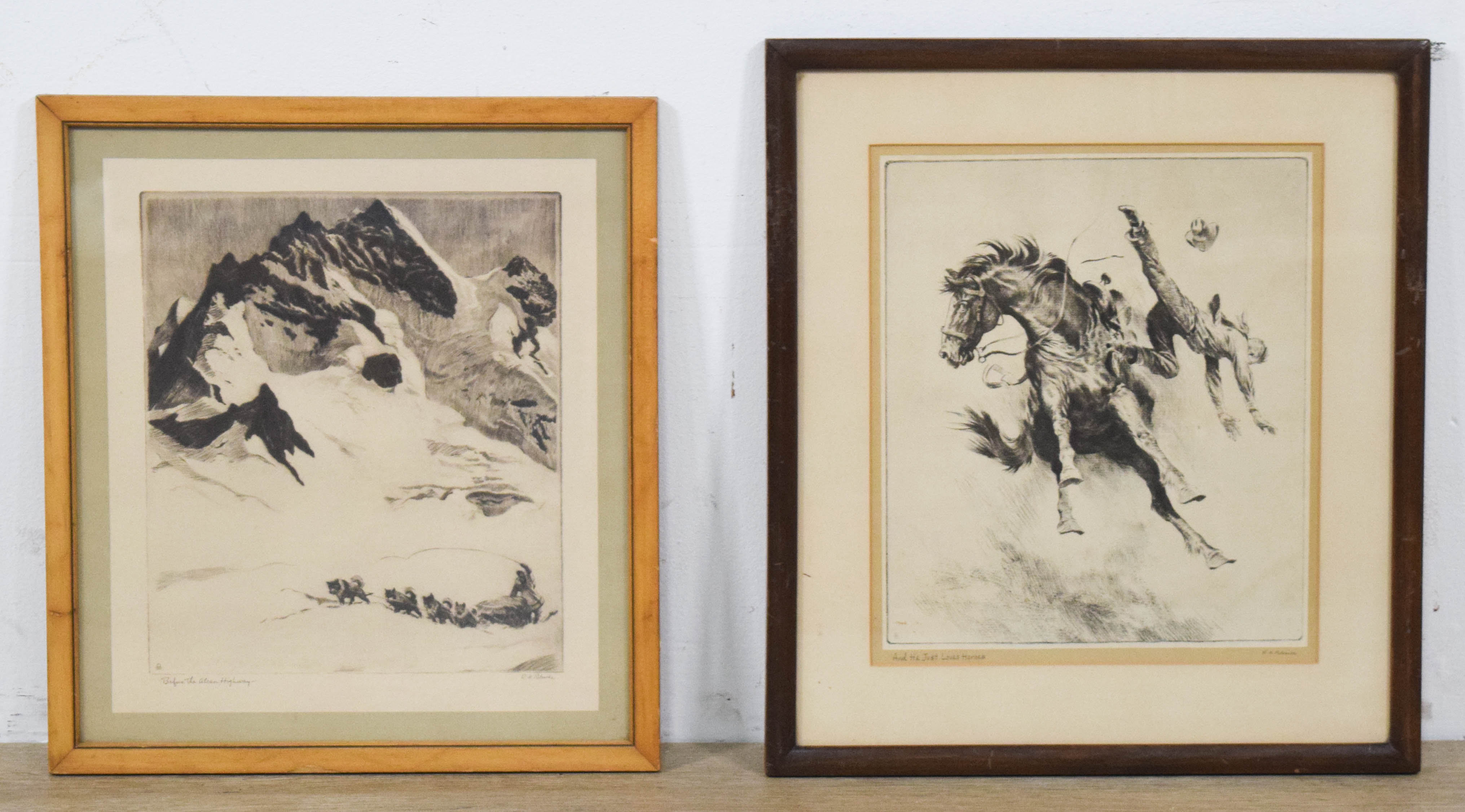 Pair of Reinhold H. Palenske Framed Intaglio Prints