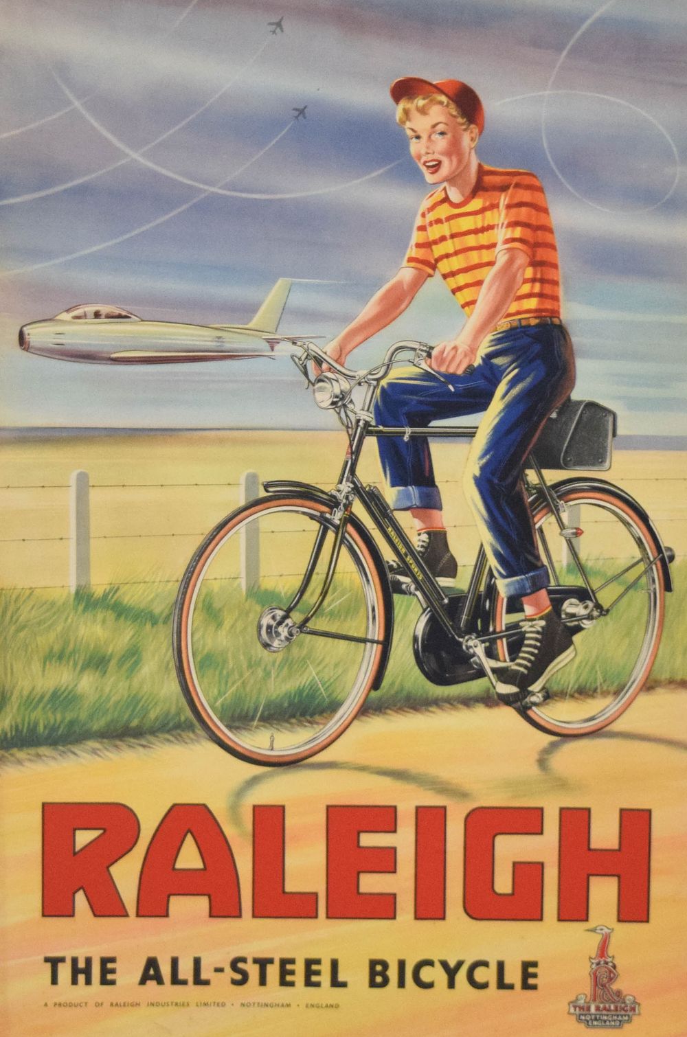 Lot 279: Sir Joseph Causton & Sons Vintage Raleigh Bicycle Advertising Poster