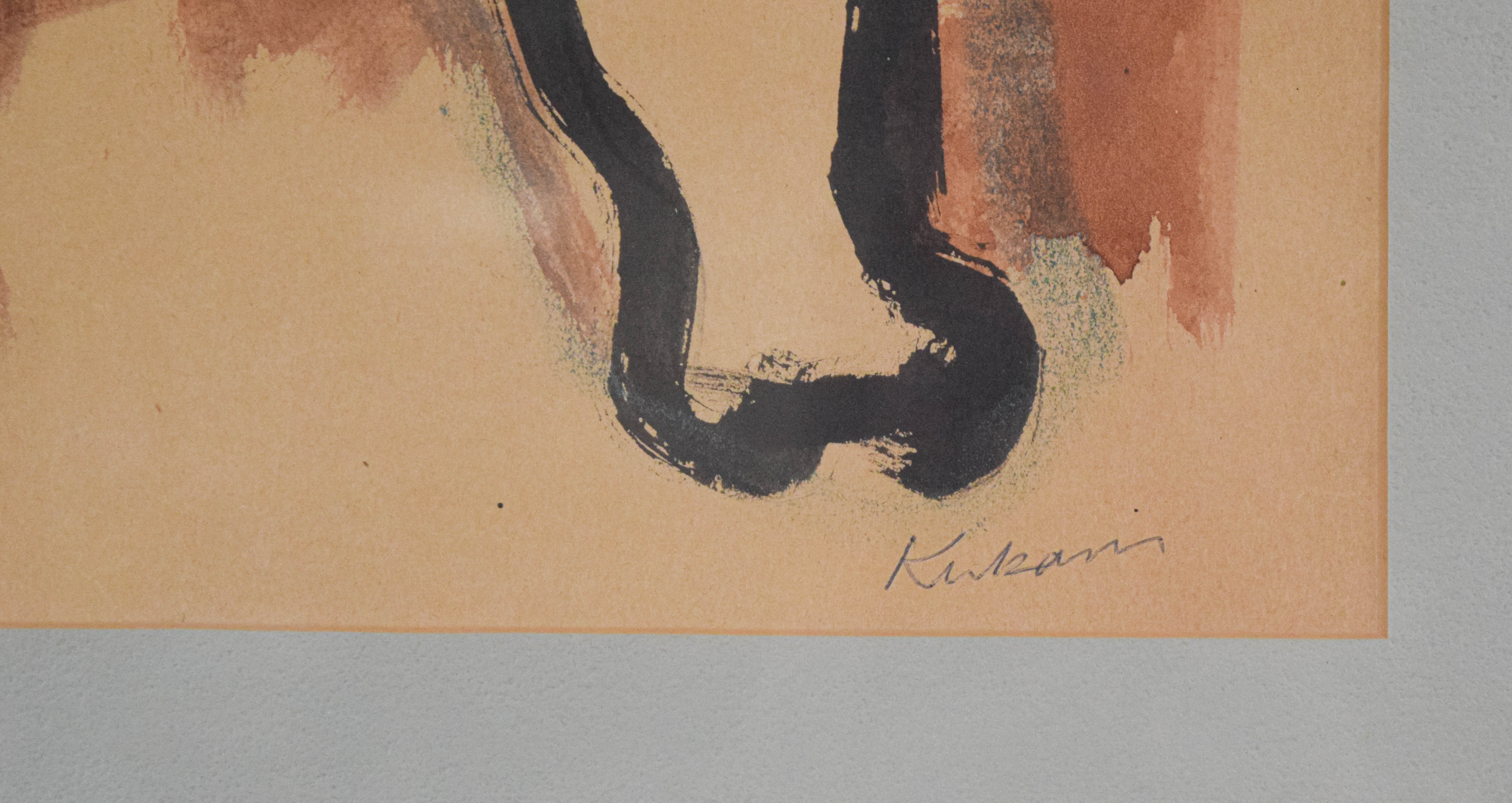 Earl Kerkam Ink and Wash on Paper Standing Female Nude